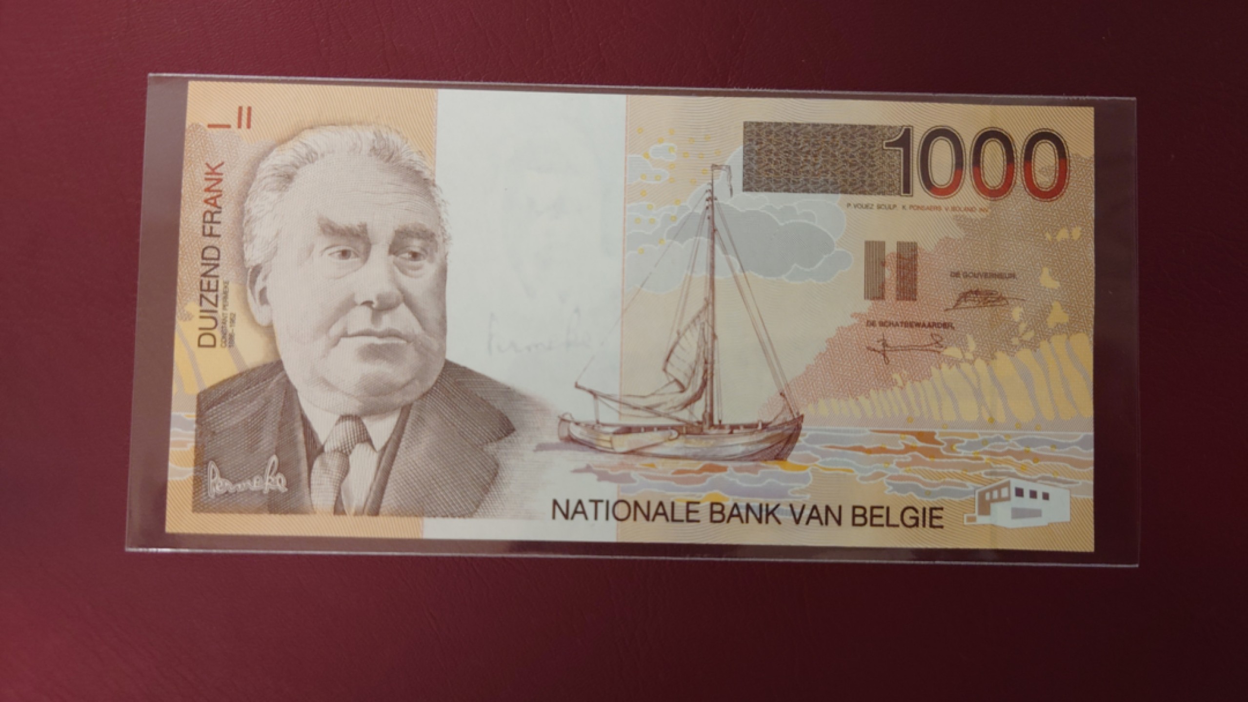 【世界钱币】精选微拍第63期暨2023年第十期 裸钞专场（有最新展会卖剩品种） 比利时末版1000法郎 全新绝品