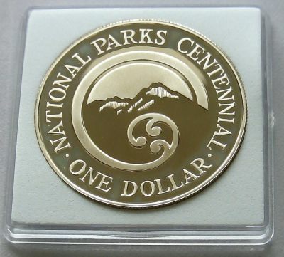 PThappally 第12次拍卖--英联邦领土硬币、精制银币、纪念币，纸钞 - New Zealand Mint, 1987  100th anniversary of the 1st National Park, One Dollar Silver Coin, (Silver .925/ 27.7g/ 38.6mm)