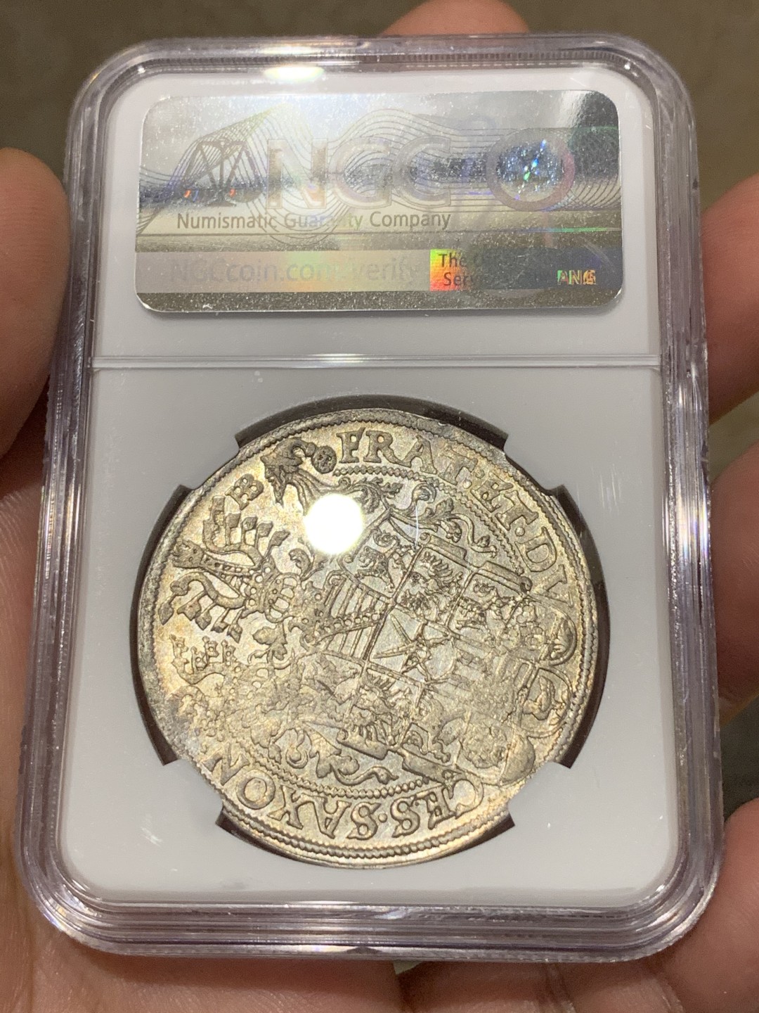 《竞宝斋》第173场-周日，周一2场 (全场包邮) NGC MS61德国 1595年 萨克森 3兄弟 泰勒 400多年的原光状态 底板光亮 性价比之选