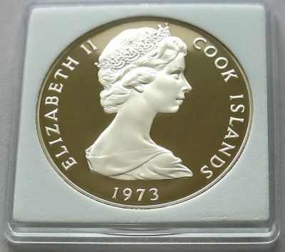 PThappally 第12次拍卖--英联邦领土硬币、精制银币、纪念币，纸钞 - COOK ISLANDS, 1953-1973 - 20th Anniversary of the Coronation of Queen Elizabeth II, 2 Dollars Silver Coin (Silver- .925/ 25.7g/ 38.61mm) 