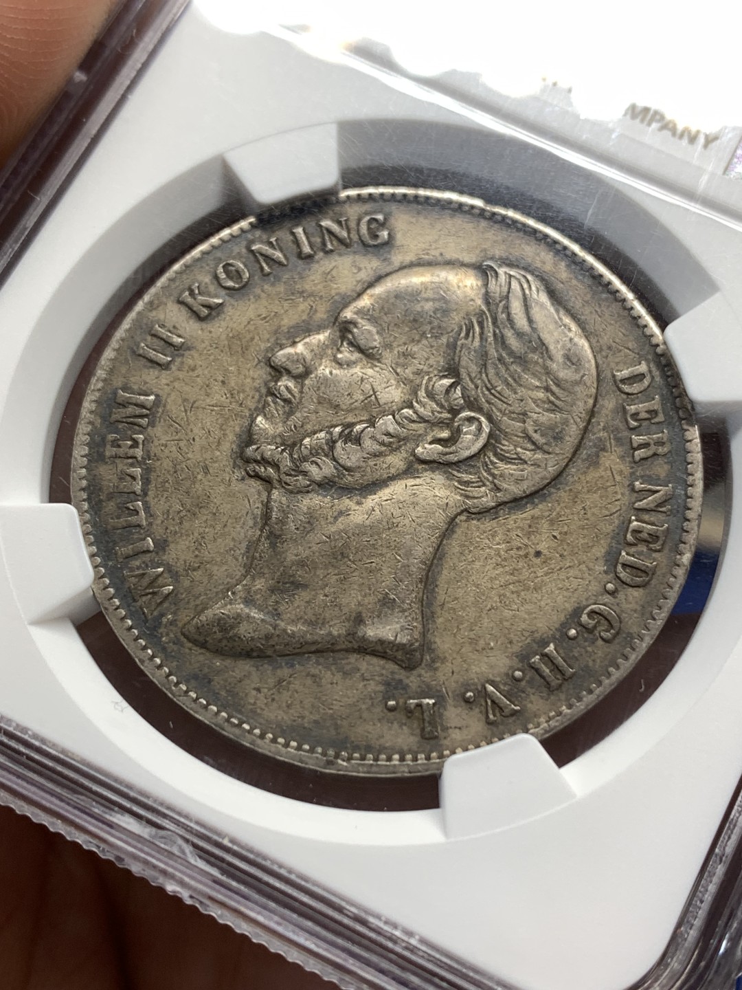 《竞宝斋》第173场-周日，周一2场 (全场包邮) NGC VF35 荷兰1848威廉二世长脖子2.5盾 原味老包浆 低评 比很多45分的都要好