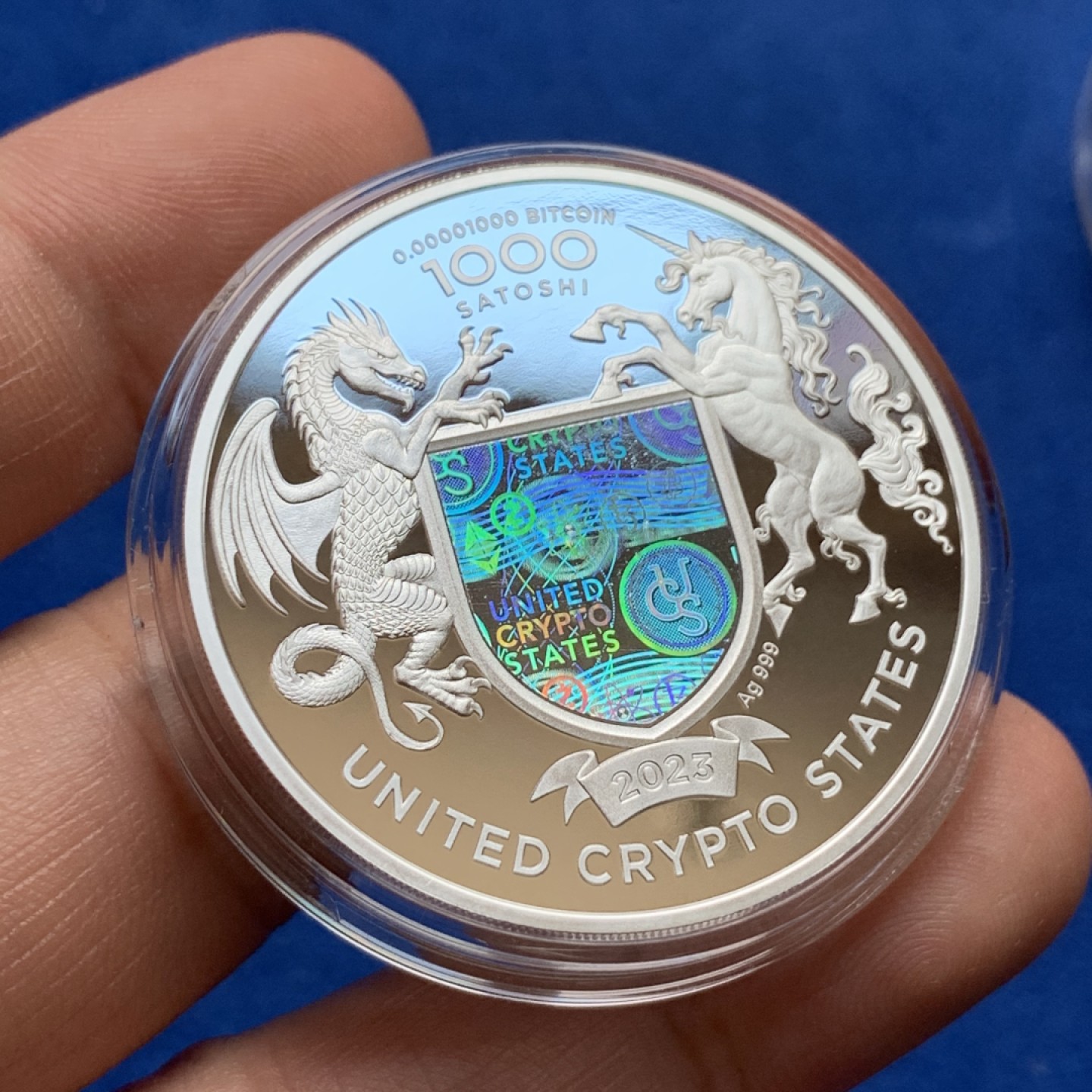 《竞宝斋》第173场-周日，周一2场 (全场包邮) 美国 2023年 加密货币 自由鹰神兽 1盎司 精制 银币