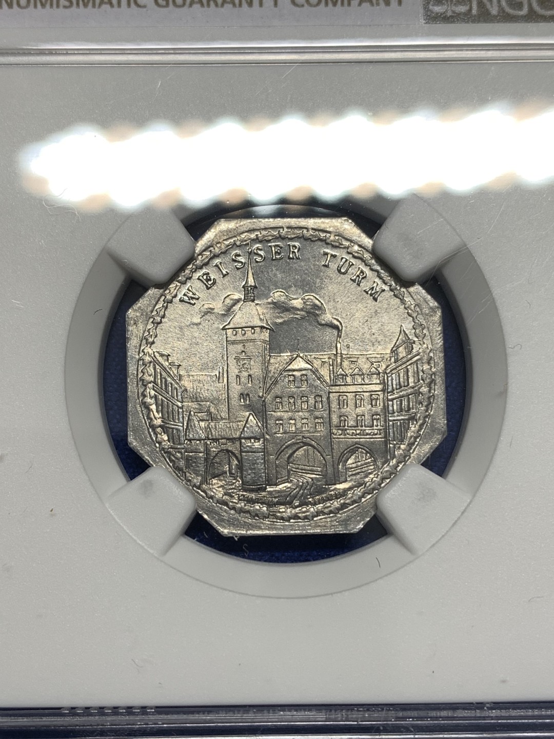 《竞宝斋》第173场-周日，周一2场 (全场包邮) NGC-MS64 1920 德国紧急状态时期纽伦堡代币 景观不错 分数也可以