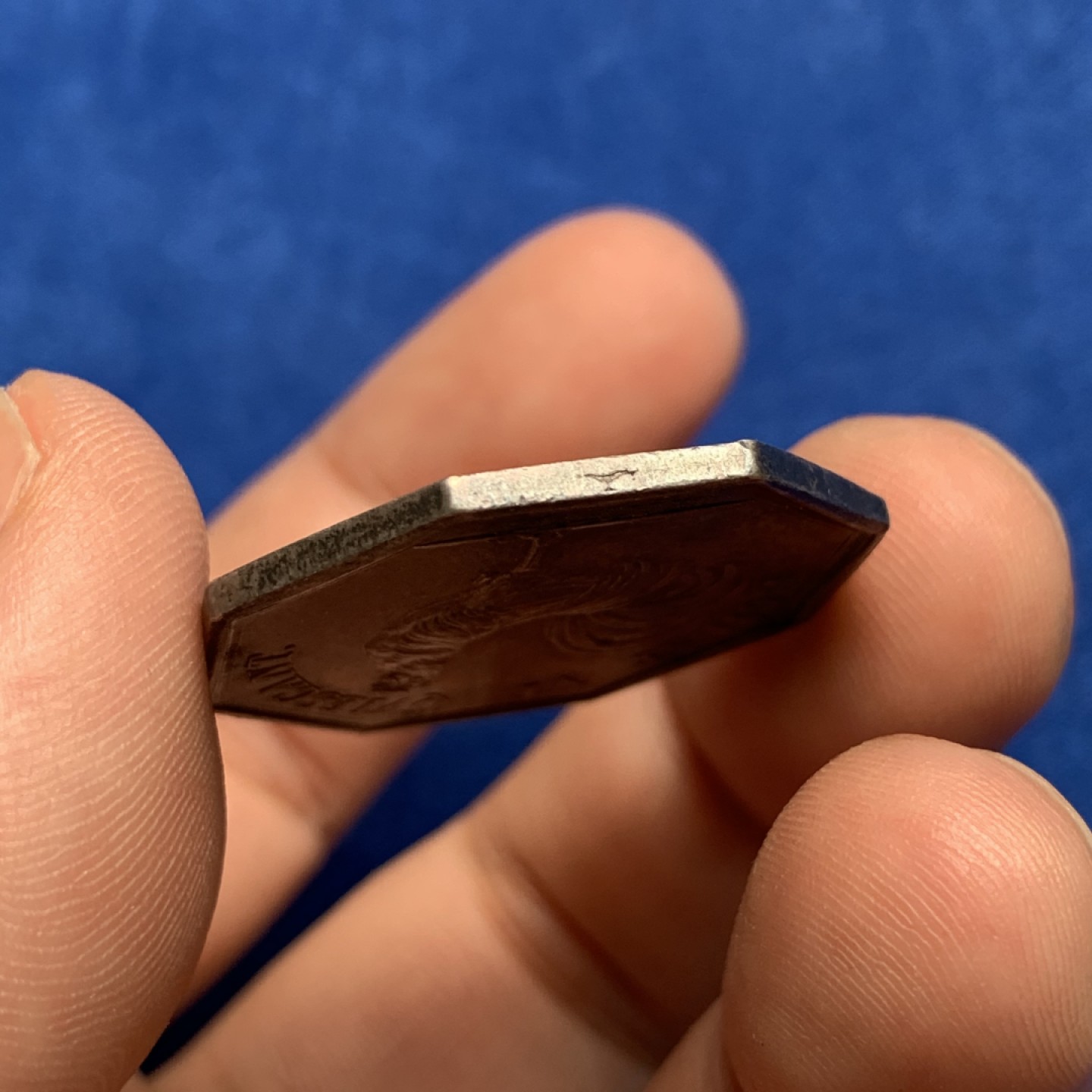 《竞宝斋》第173场-周日，周一2场 (全场包邮) 法国八角银质代币，菲利普一世“警惕的公鸡”，11.8mm，29.7mm，油灯边铭