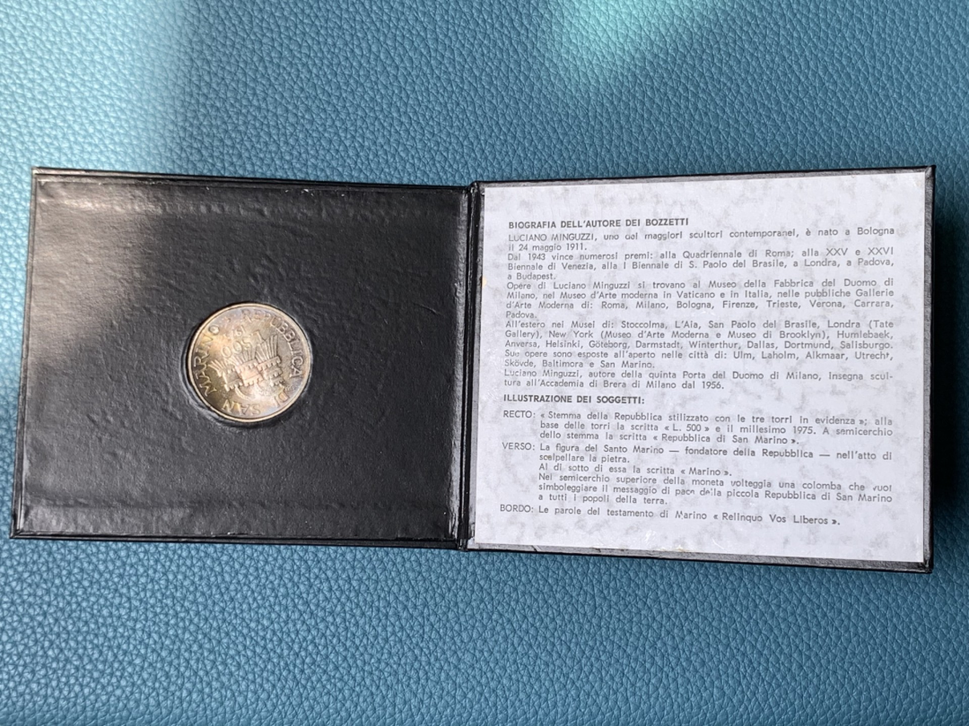 《竞宝斋》第173场-周日，周一2场 (全场包邮) 卡装 圣马力诺1975年500里拉 包浆五彩美品