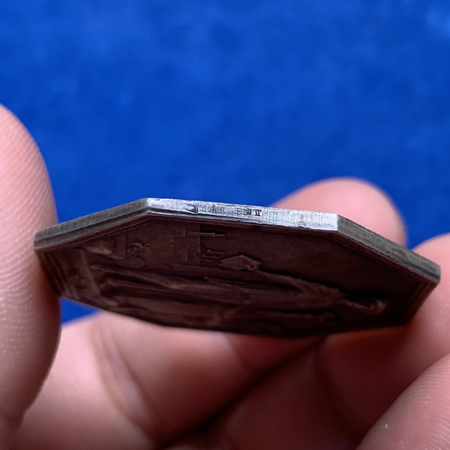 《竞宝斋》第173场-周日，周一2场 (全场包邮) 法国 八角银质代币，工商信贷银行，21.7g，37.2mm，丰饶角+边铭