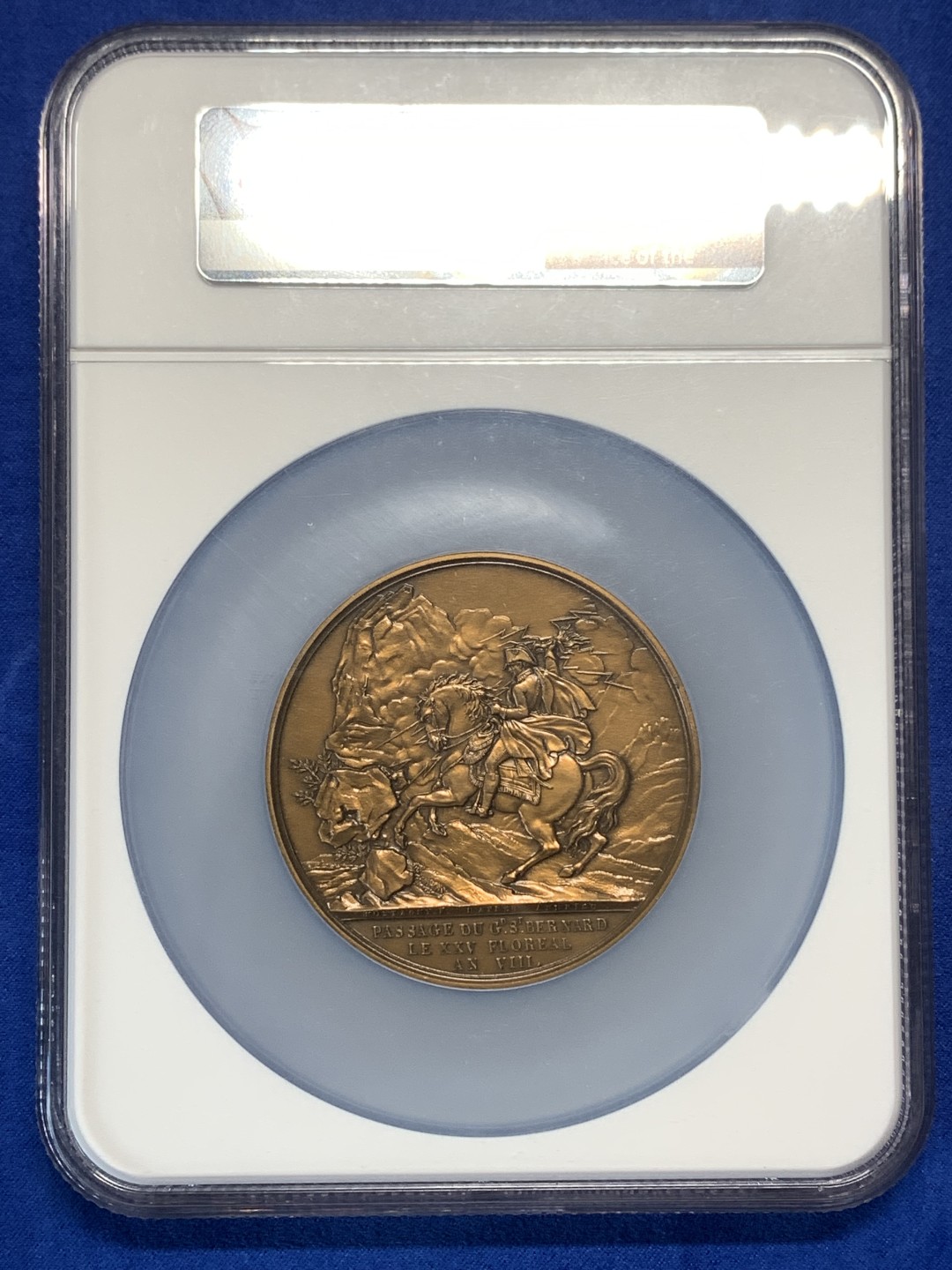 《竞宝斋》第173场-周日，周一2场 (全场包邮) NGC-MS64BN 法国1800年拿破仑马伦哥战役纪念大铜章，丰饶角边铭拿破仑三世时期后铸