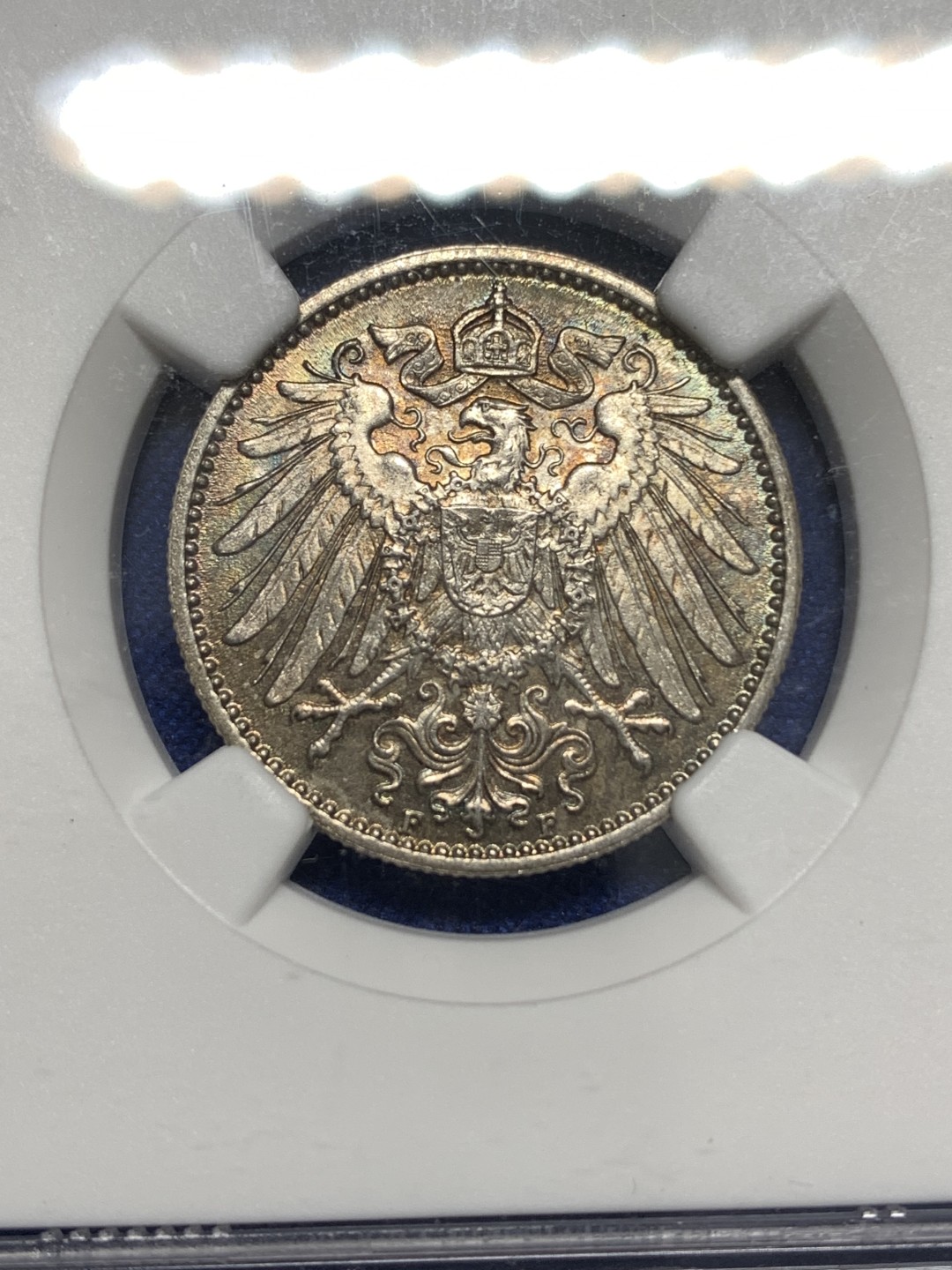 《竞宝斋》第173场-周日，周一2场 (全场包邮) NGC MS64 德国 1914年F版 1马克 银币 包浆好看 状态佳