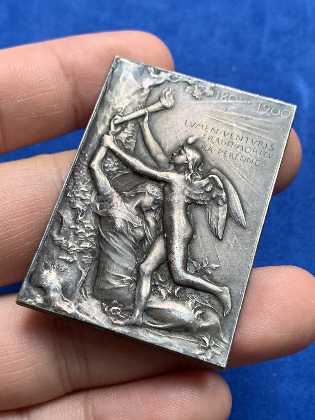 《竞宝斋》第173场-周日，周一2场 (全场包邮) 罗蒂 代表作 1900巴黎世博会 镀银铜质纪念章50mm*38mm 37.8克