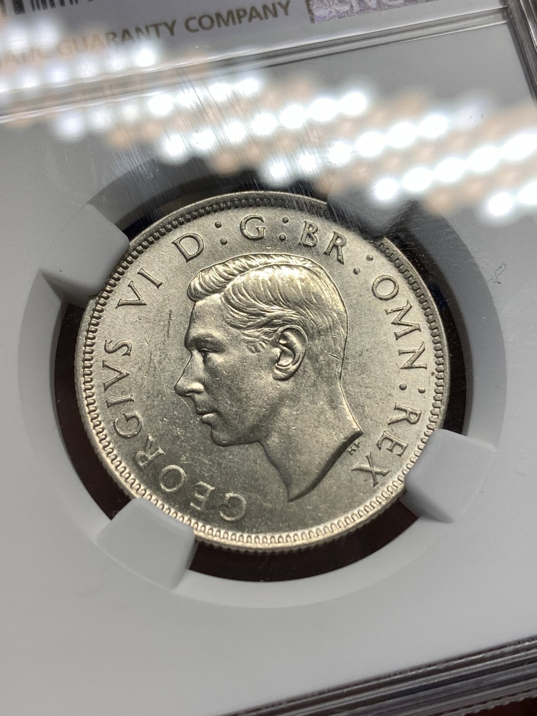 《竞宝斋》第173场-周日，周一2场 (全场包邮) NGC MS62 英国 银币 1942年 乔治六世 2先令（1福林） 原光