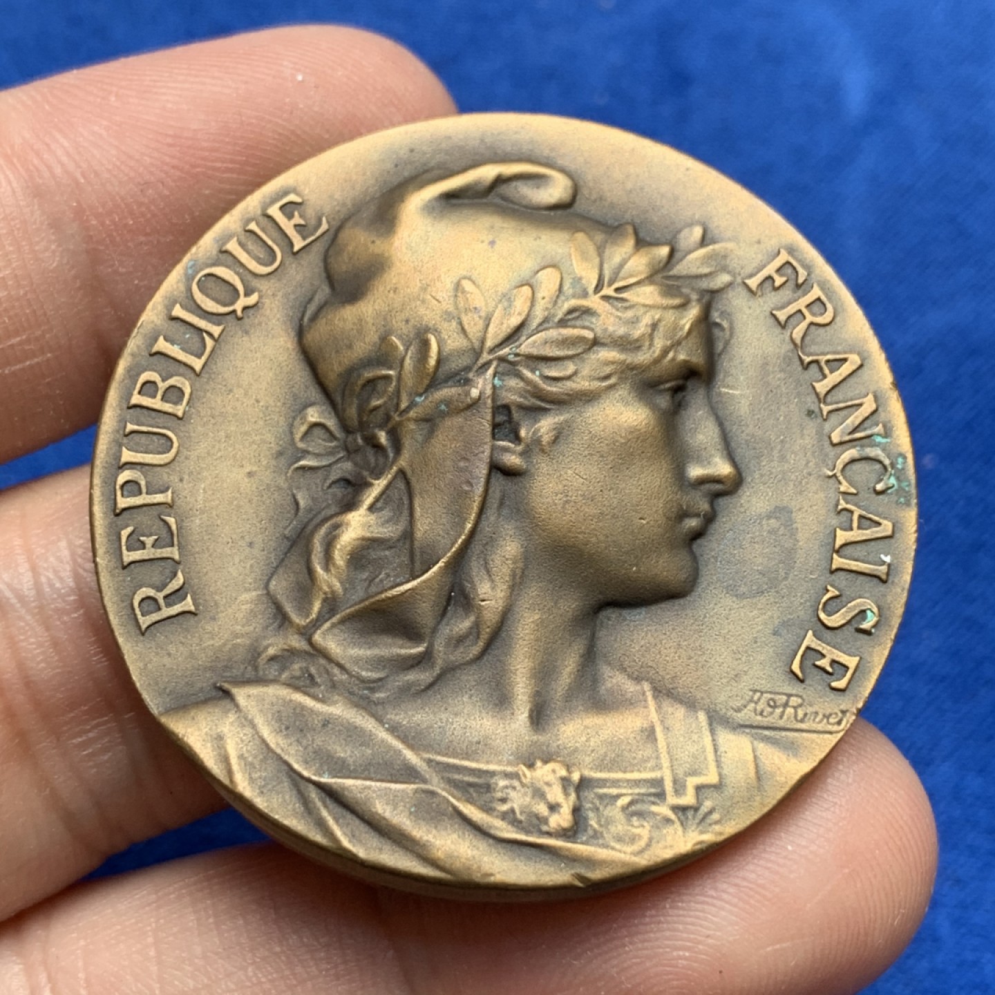 《竞宝斋》第173场-周日，周一2场 (全场包邮) 法国 殖民地和海事联盟 纪念铜章 41mm直径 30克