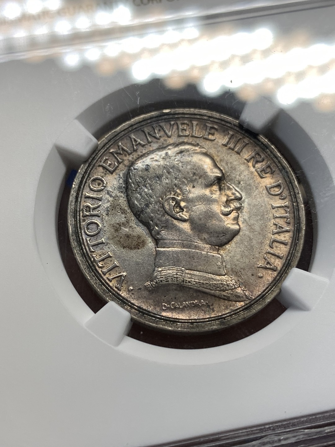 《竞宝斋》第173场-周日，周一2场 (全场包邮) NGC AU 1916年 意大利马车女神 2里拉 细节包浆都到位 没分可惜了