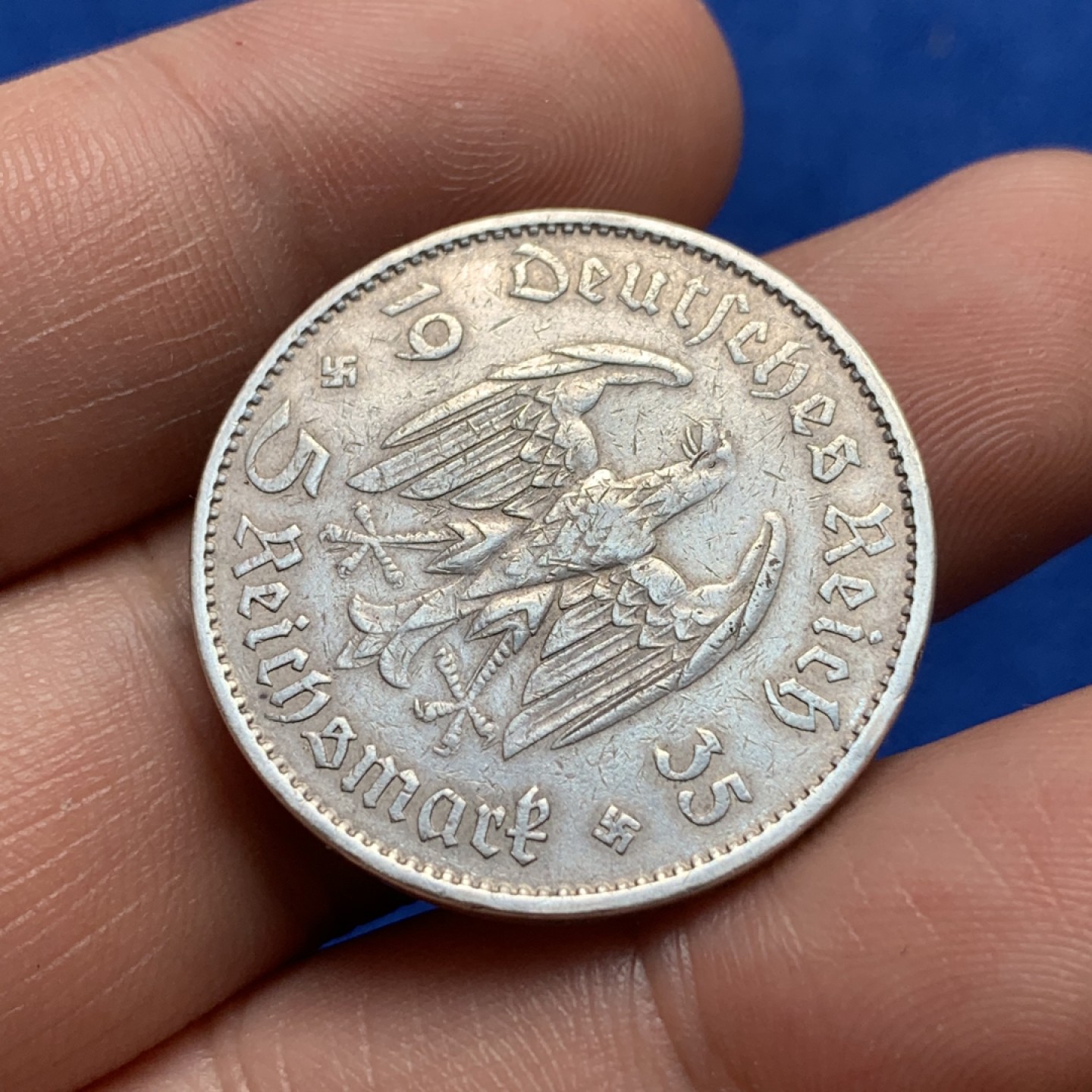 《竞宝斋》第173场-周日，周一2场 (全场包邮) 德国 1935年 教堂5马克银币