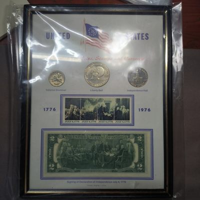 第六十一期 六月第3拍 - 6.3.2美国200周年纪念挂件，含纪念币，2美元纸币（全新）