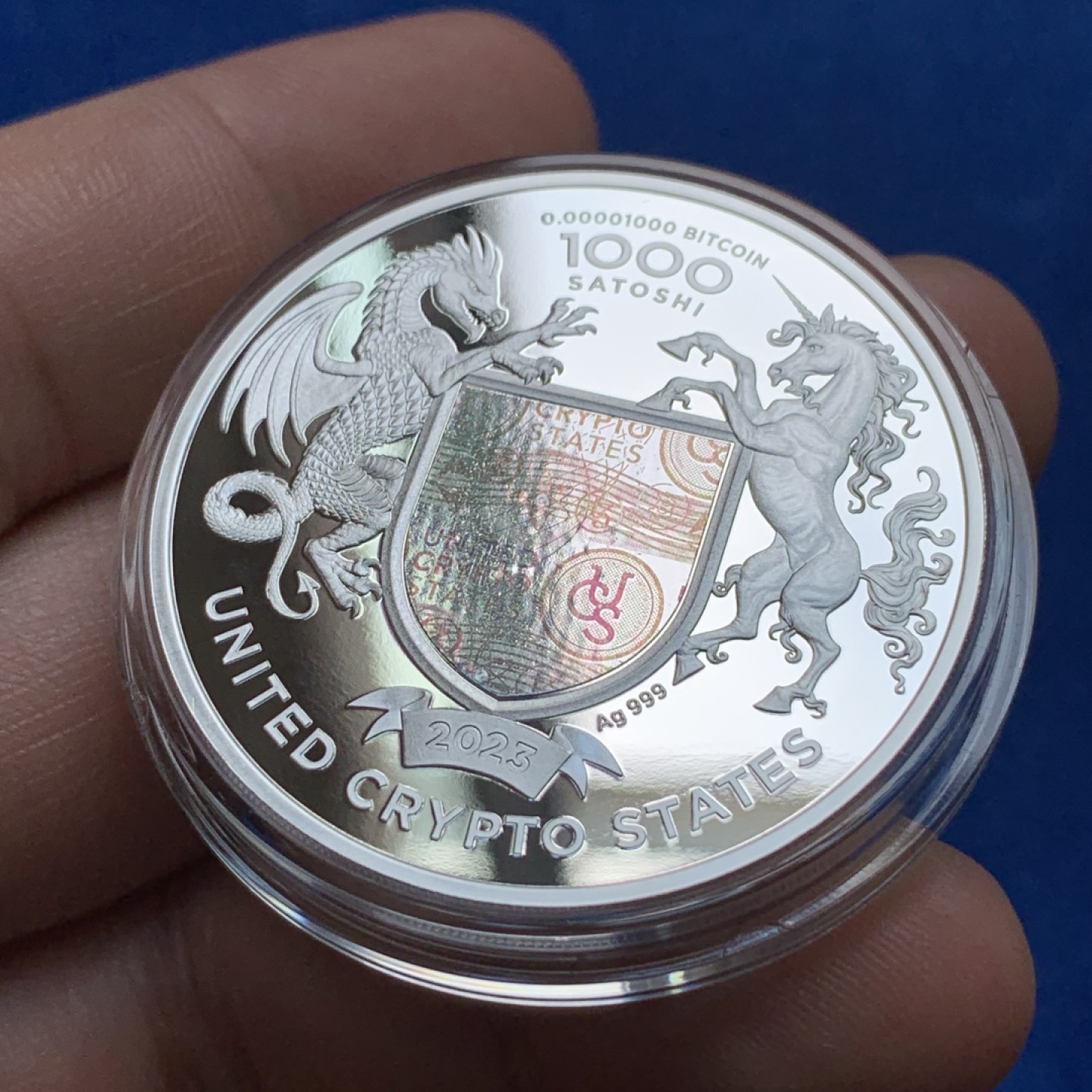 《竞宝斋》第173场-周日，周一2场 (全场包邮) 美国 2023年 加密货币 自由鹰神兽 1盎司 精制 银币