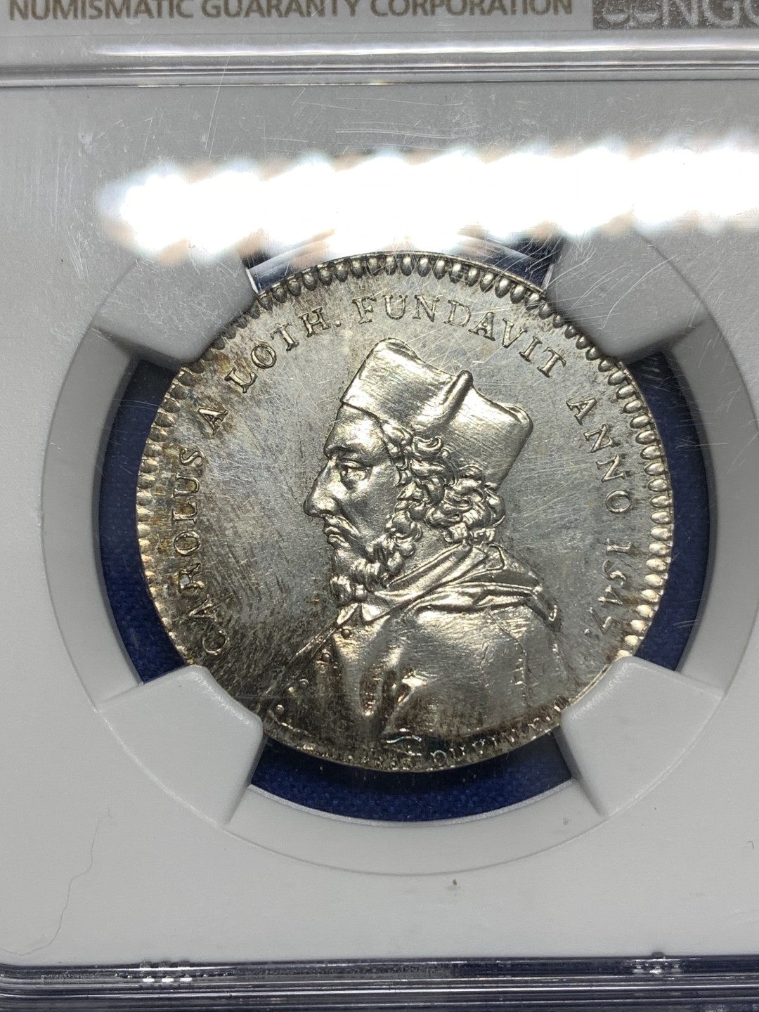 《竞宝斋》第173场-周日，周一2场 (全场包邮) NGC-MS63 法国 1756年 洛林的查理三世 JETON代币