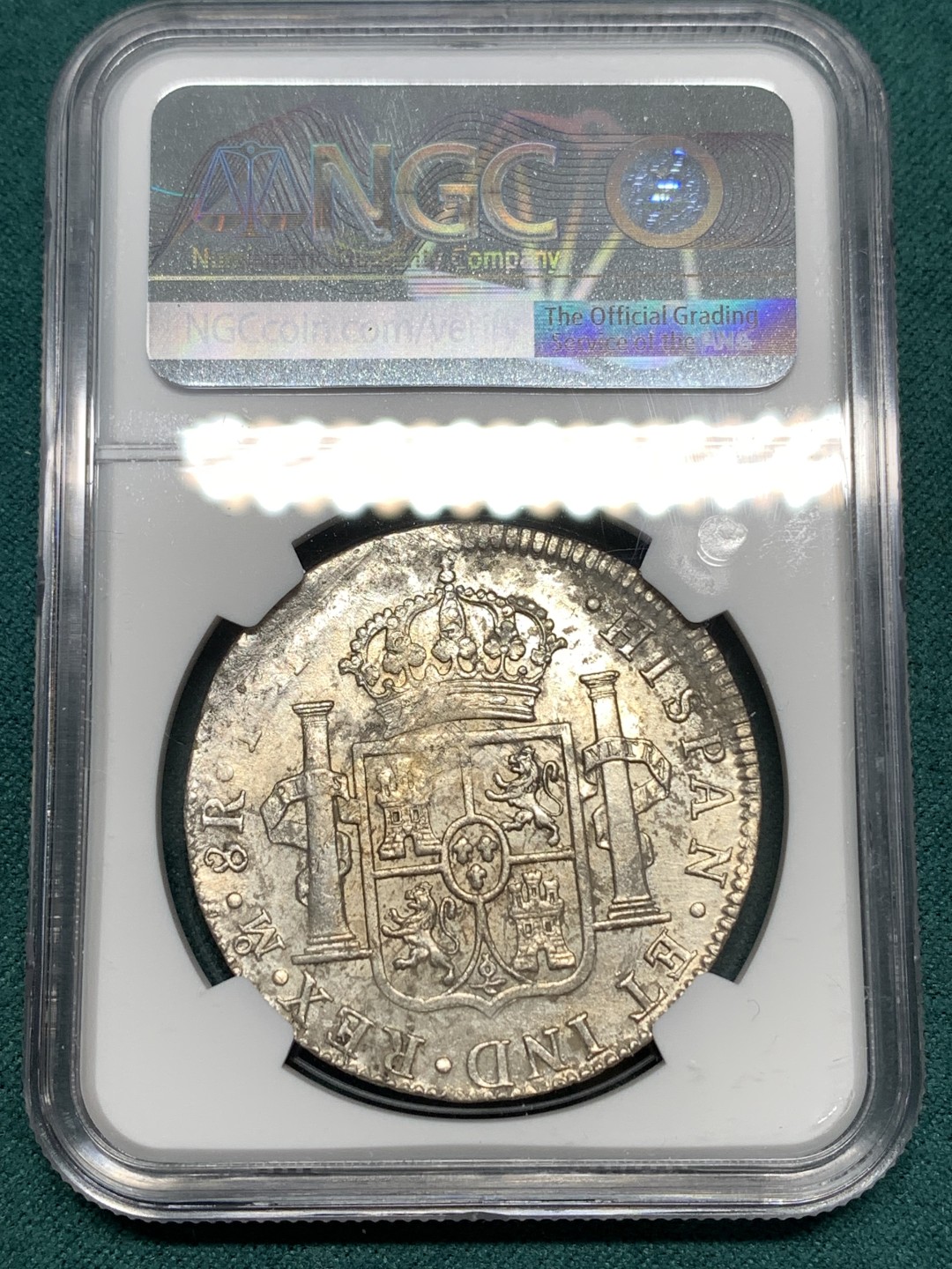 《竞宝斋》第174场-周日，周一2场 (全场包邮) NGC UNC 墨西哥 1809 费七 戎装版 臆造头像 8R 双柱大银币