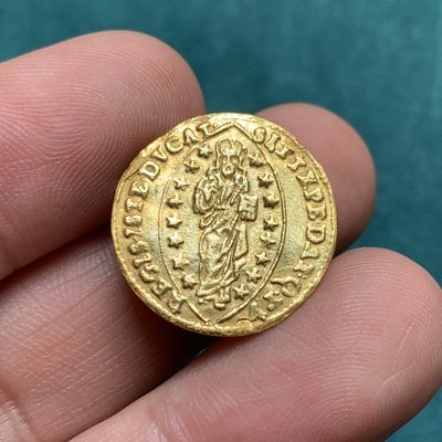 《竞宝斋》第174场-周日，周一2场 (全场包邮) - 中世纪 威尼斯共和国 杜卡特金币 3.3克 999金