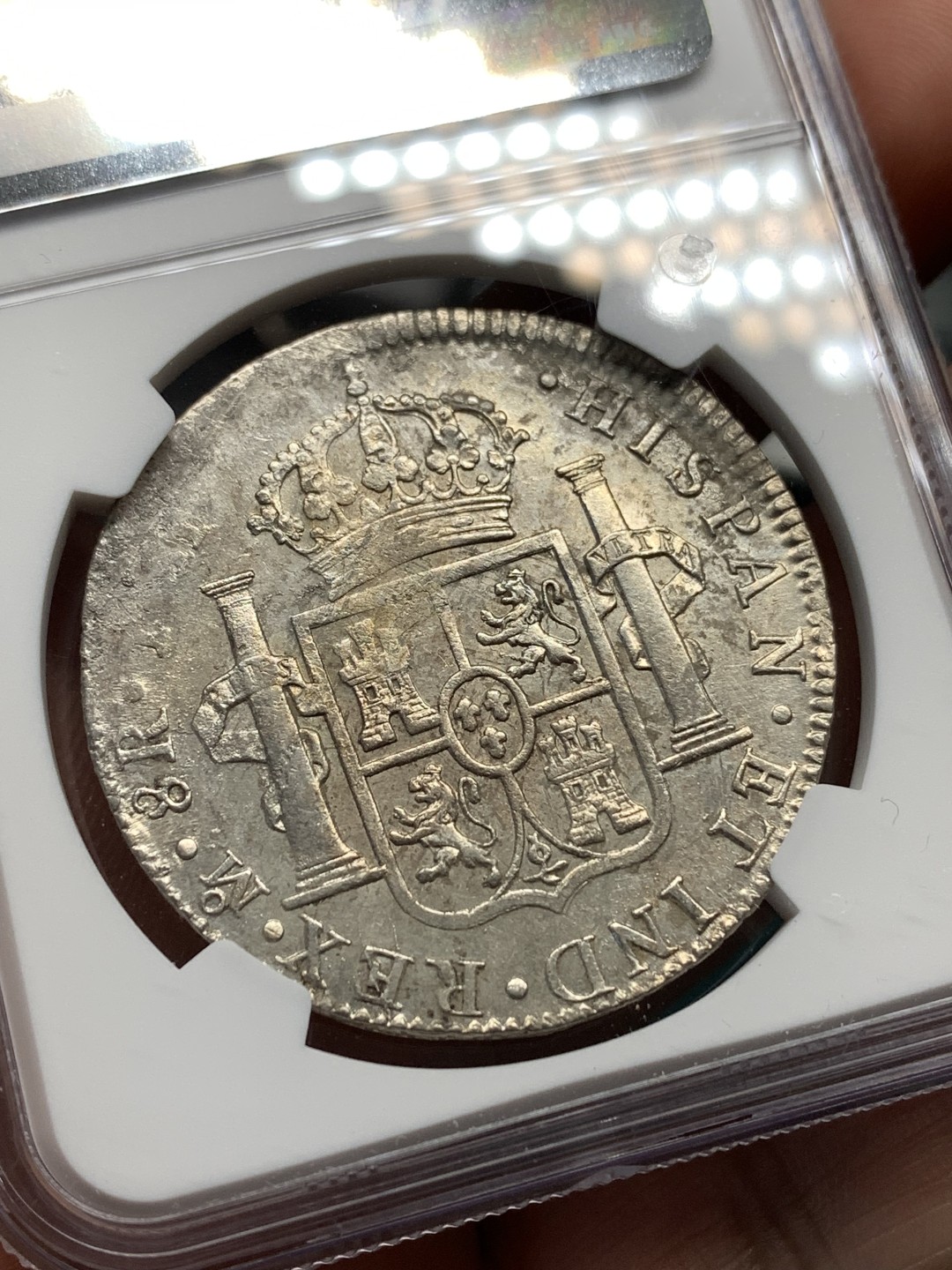 《竞宝斋》第174场-周日，周一2场 (全场包邮) NGC UNC 墨西哥 1809 费七 戎装版 臆造头像 8R 双柱大银币