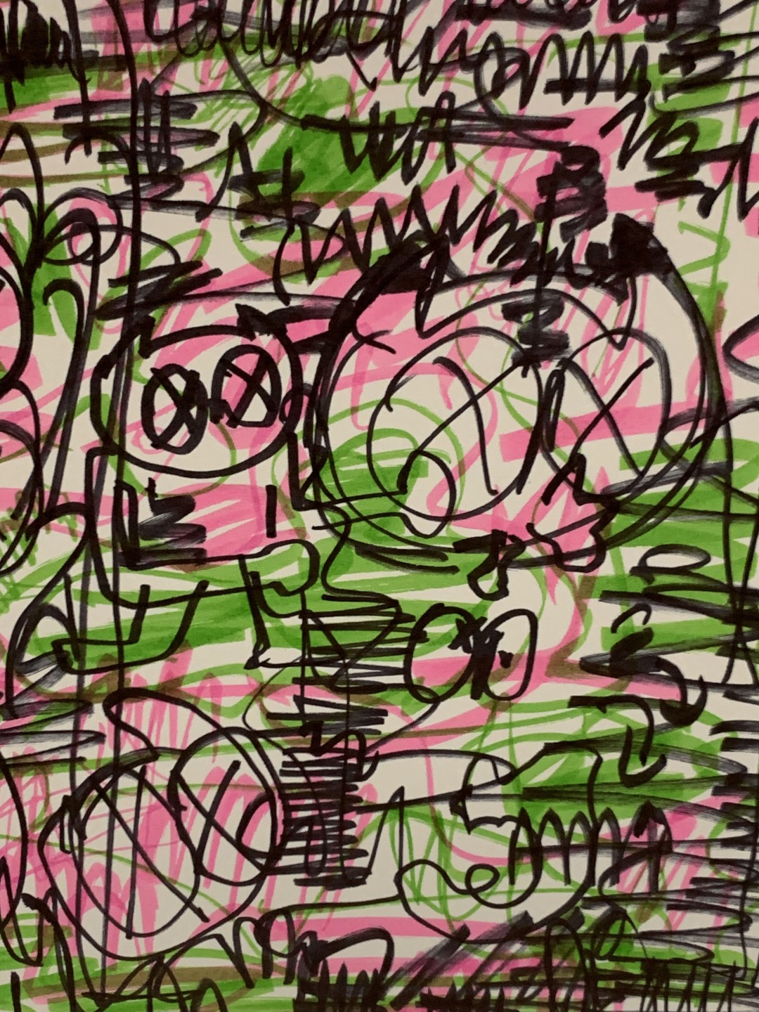 零元拍：歪歪亲笔签名 OWSON 原画色卡《思绪》于上海展，尺寸约25/26厘米，拍品不含裱框