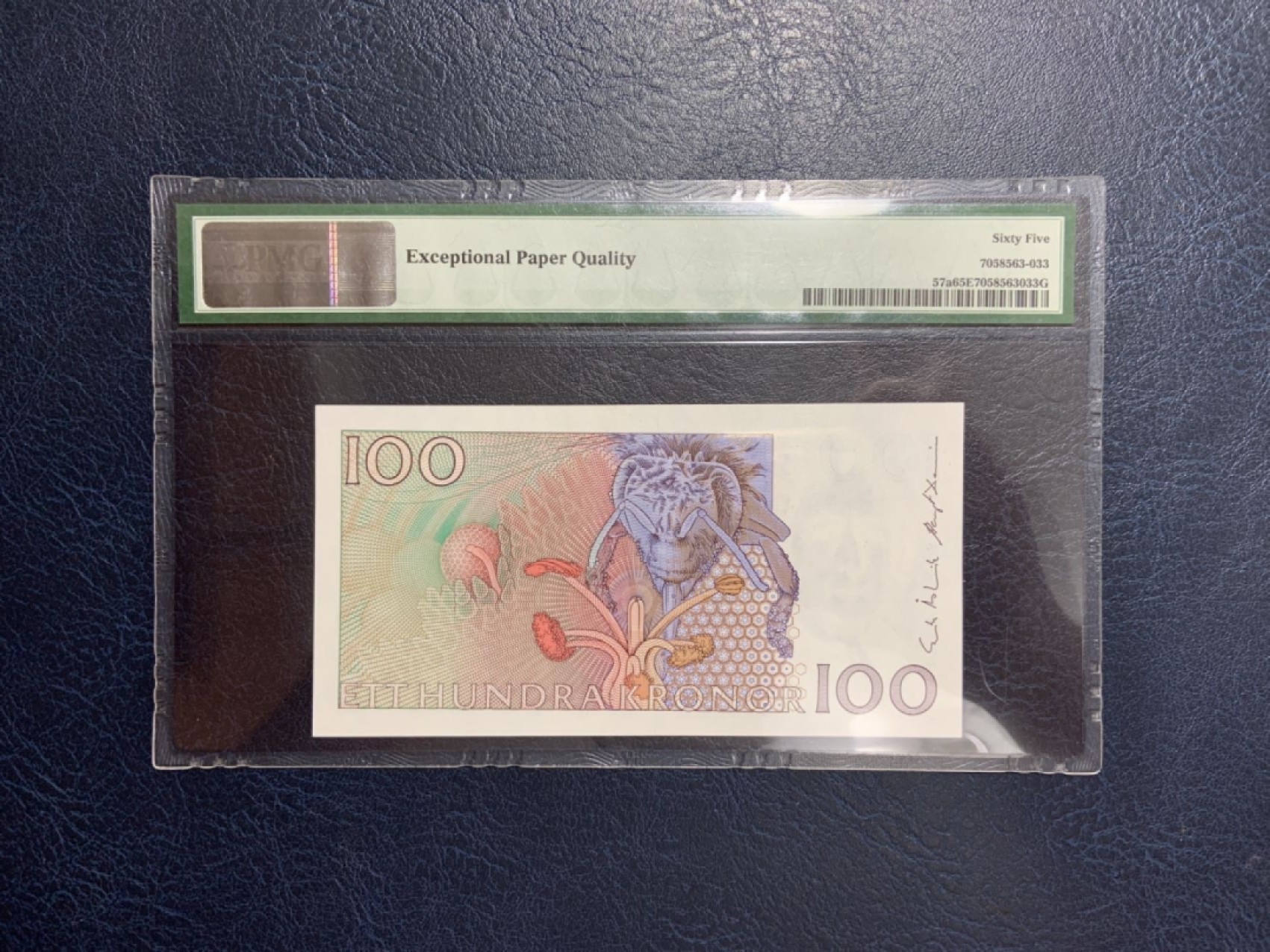 收藏联盟Quantum Auction 第267期拍卖  瑞典1986-92年100克朗 PMG65 首发年份首签名 全程无4