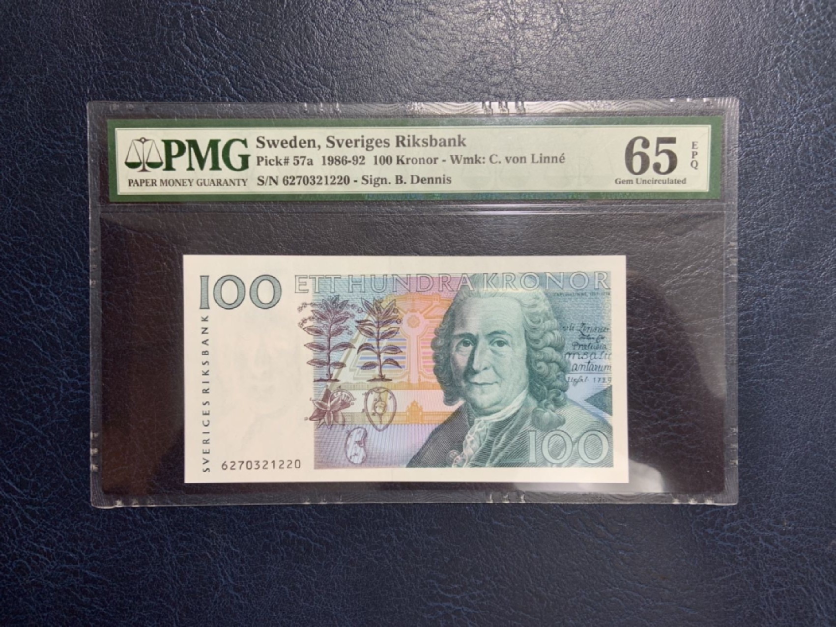 收藏联盟Quantum Auction 第267期拍卖  瑞典1986-92年100克朗 PMG65 首发年份首签名 全程无4