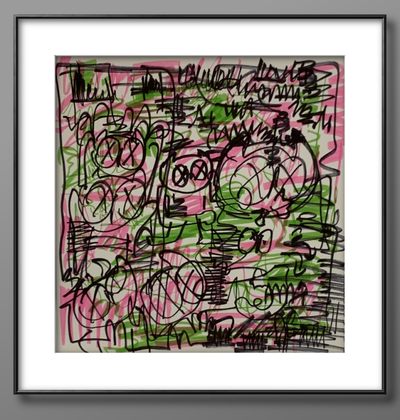 零元拍：歪歪亲笔签名 OWSON 原画色卡《思绪》于上海展，尺寸约25/26厘米，拍品不含裱框 - 零元拍：歪歪亲笔签名 OWSON 原画色卡《思绪》于上海展，尺寸约25/26厘米，拍品不含裱框