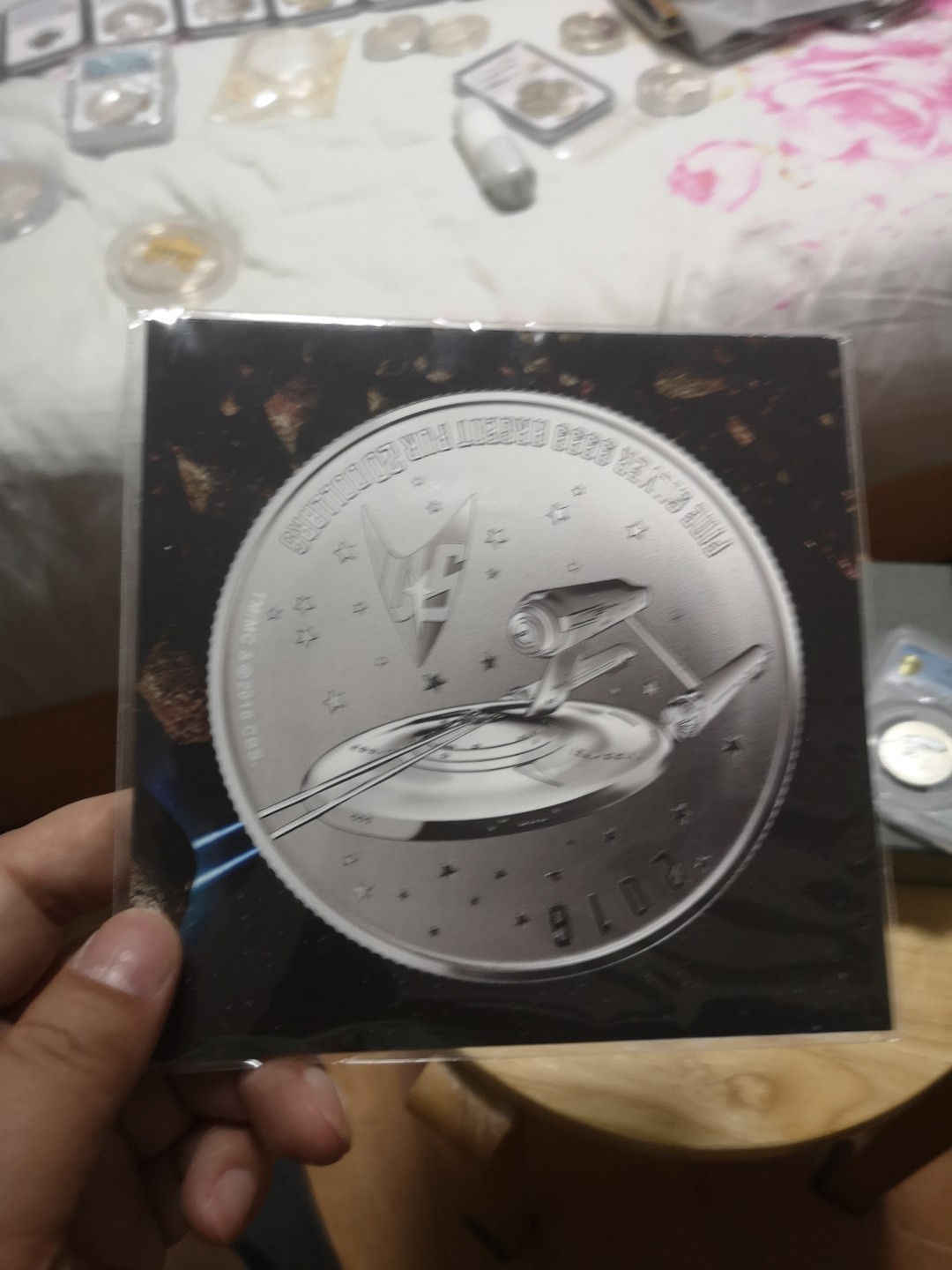 长老汇第4场现代币拍卖 加拿大2016星际迷航企业号20加元银币样币，NGC SP69分，卡装原盒