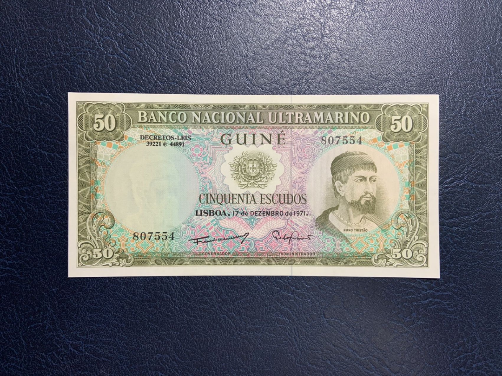 收藏联盟Quantum Auction 第267期拍卖  葡属几内亚1971年50埃斯库多 品相全新UNC