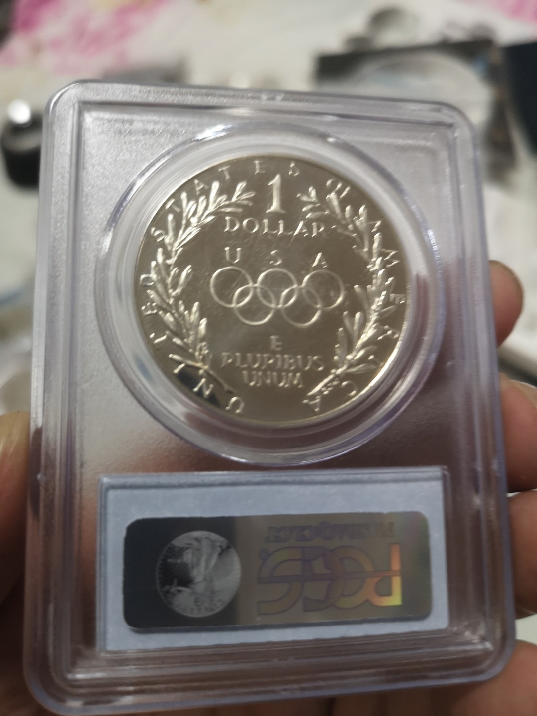 长老汇第4场现代币拍卖 美国1988奥运会1美元精制银币，PCGS PR69DCAM