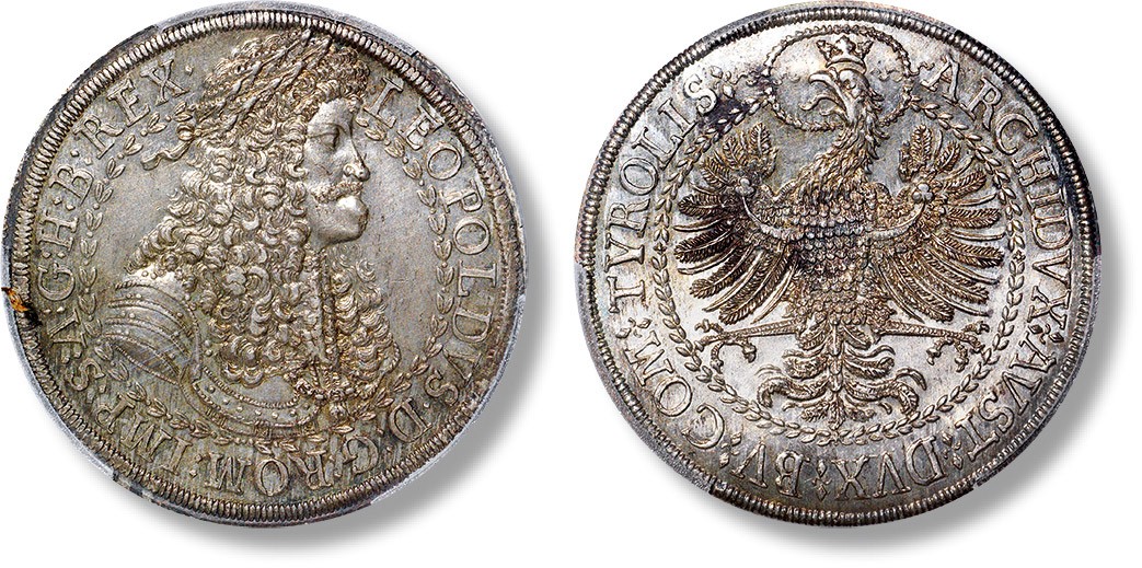 上海匡时2023年春拍中国钱币专场 1657年奥地利泰勒银样币一枚，PCGS MS64，评级编号：41799835