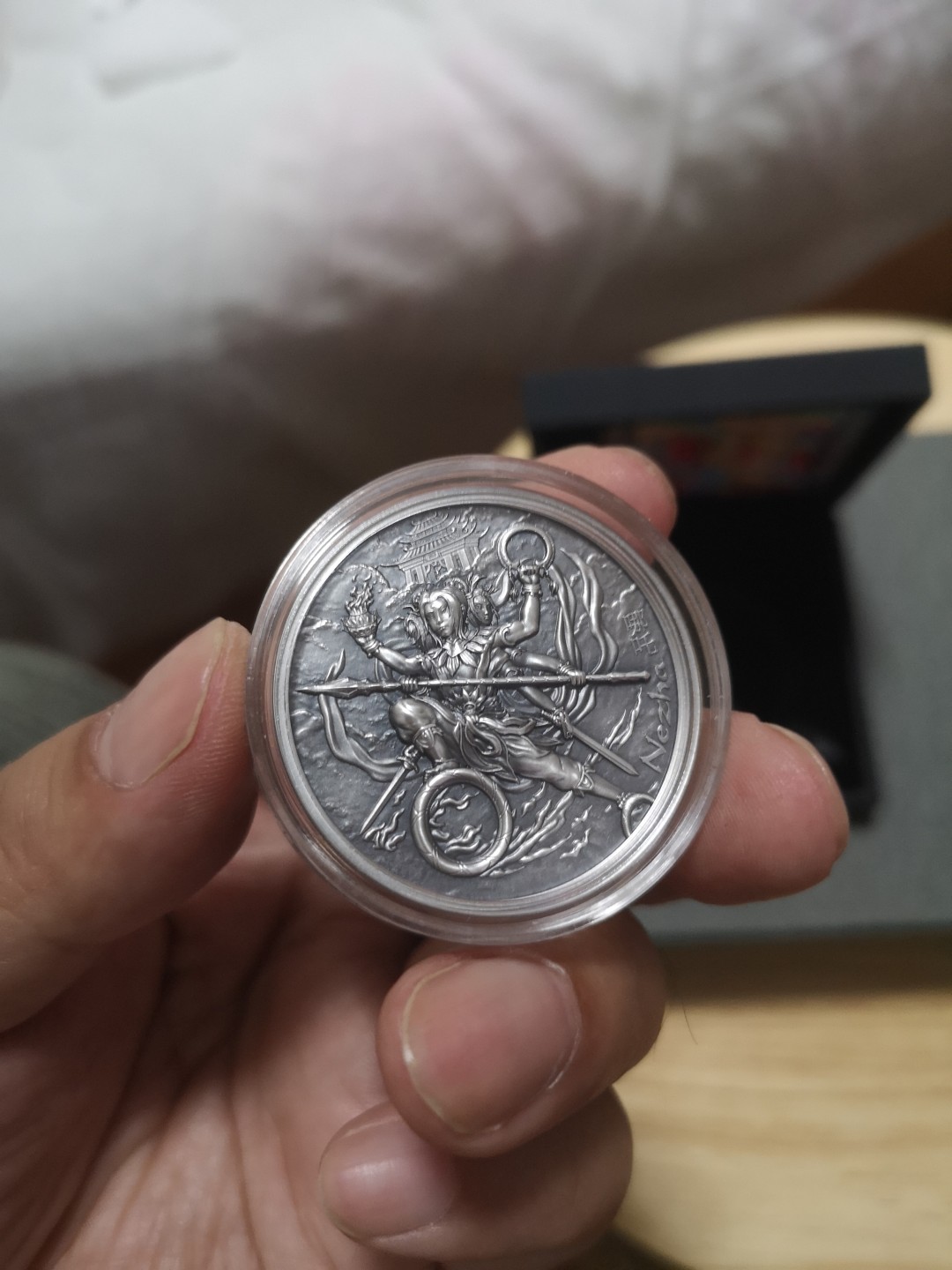 长老汇第4场现代币拍卖 库克群岛2021哪吒2盎司10元仿古银币，加厚，原盒证