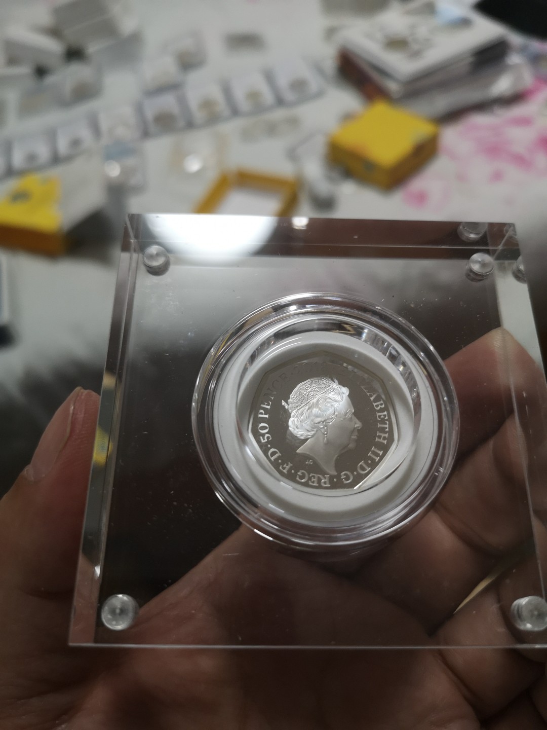 长老汇第4场现代币拍卖 英国2018帕丁顿熊50便士精制彩色银币，原盒证
