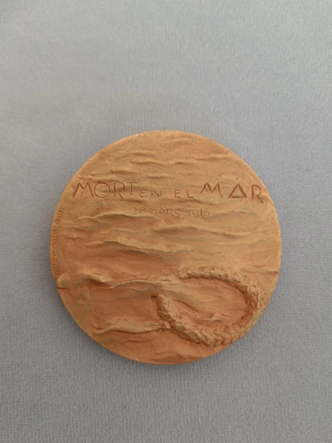圣牌，代币，章牌专场十四期 西班牙名人系列：Enrique Granados镀金铜章，直径5cm。