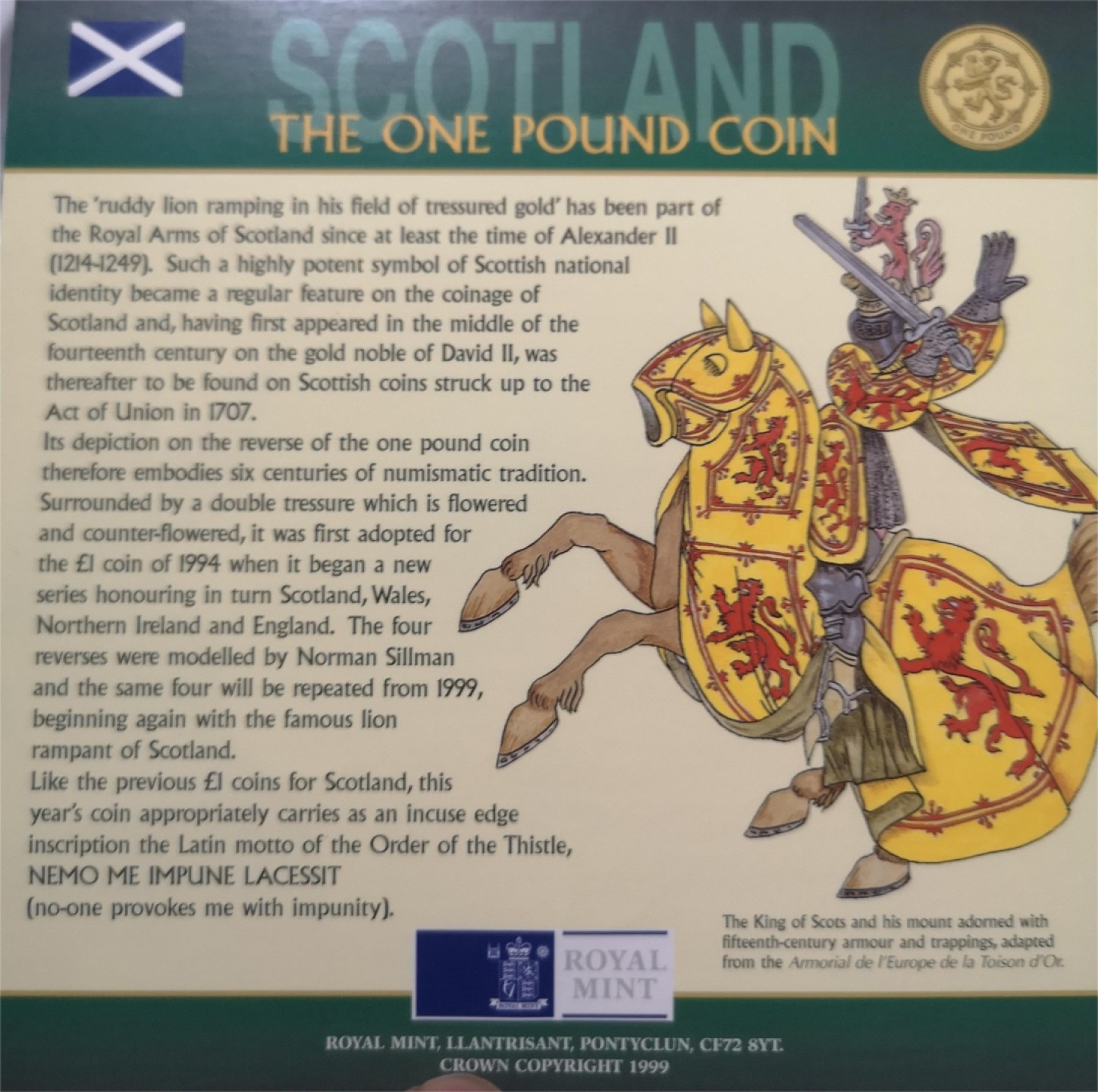 长老汇第4场现代币拍卖 英国1999英镑套币卡装，含量英镑英式橄榄球双金属币
