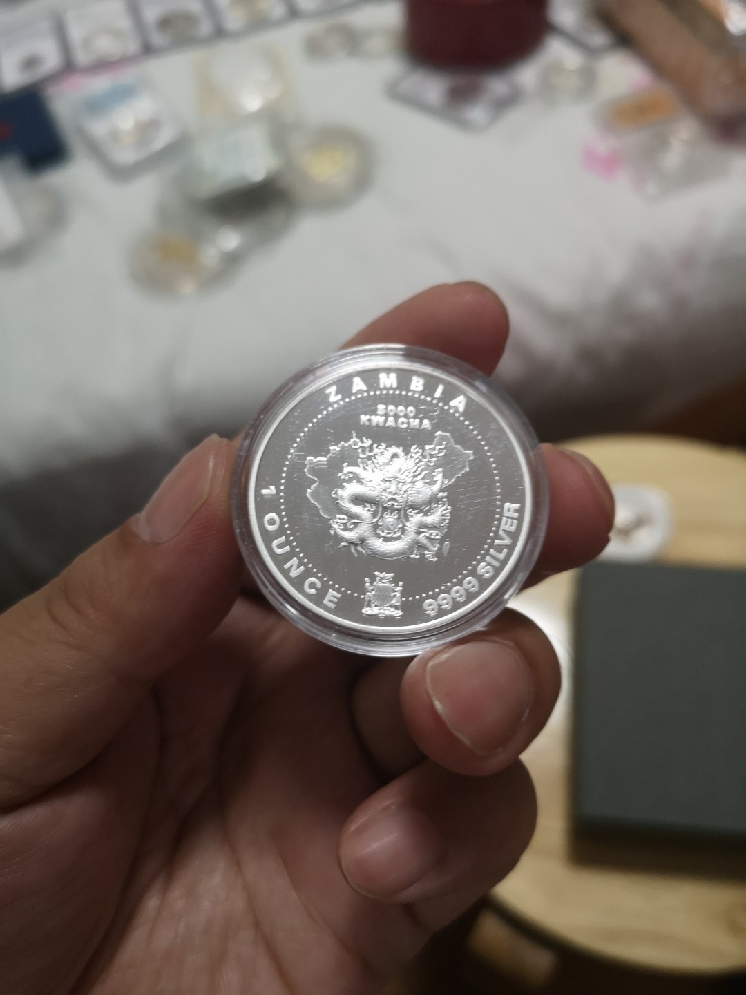 长老汇第4场现代币拍卖 赞比亚1992猴年1盎司精制银币，非常少见