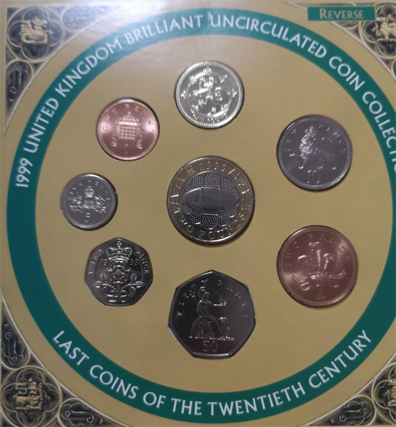 长老汇第4场现代币拍卖 英国1999英镑套币卡装，含量英镑英式橄榄球双金属币