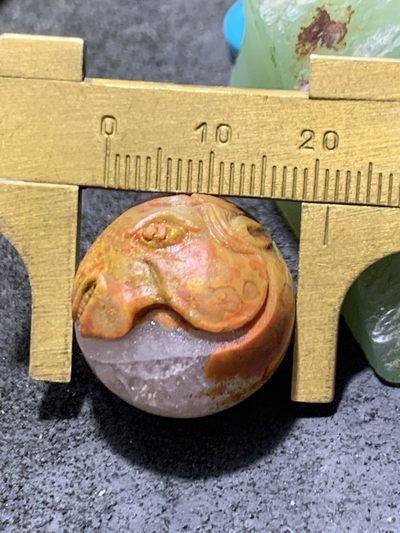 精美亚光冰飘战国红玛瑙手工雕刻马上有钱随形珠一颗！ 精美亚光冰飘战国红玛瑙手工雕刻马上有钱随形珠一颗！