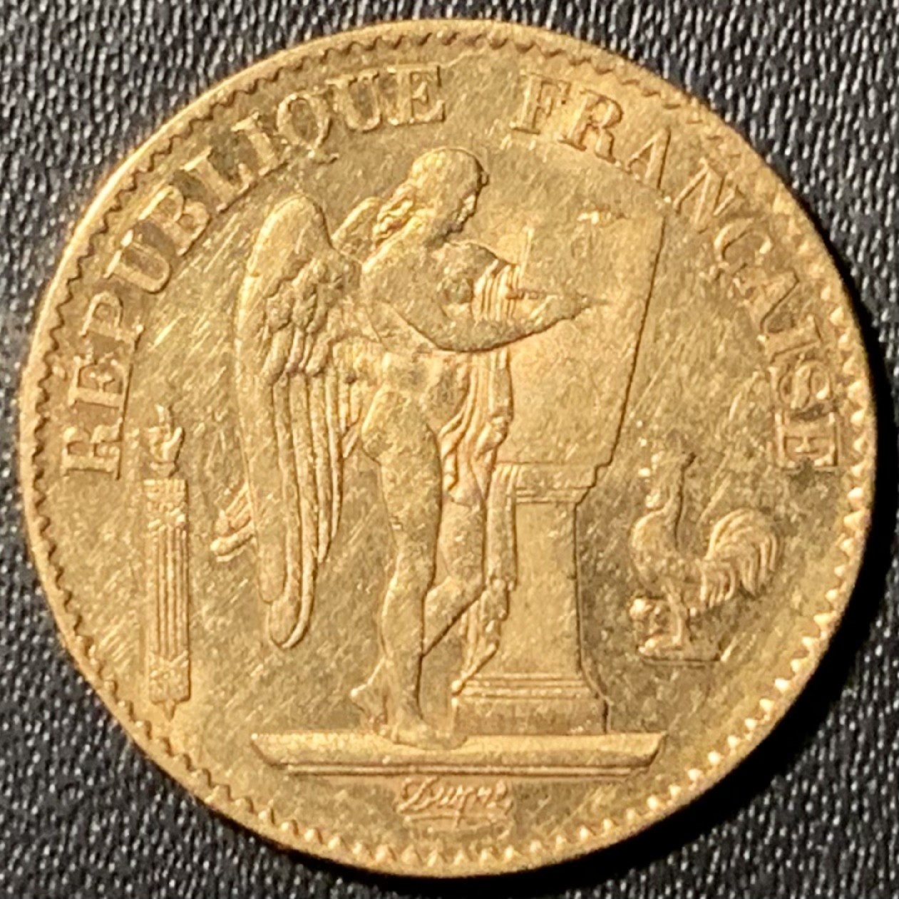 紫瑗钱币——第285期拍卖 法国 1877年 守护天使 20法郎 6.45克 0.9金 