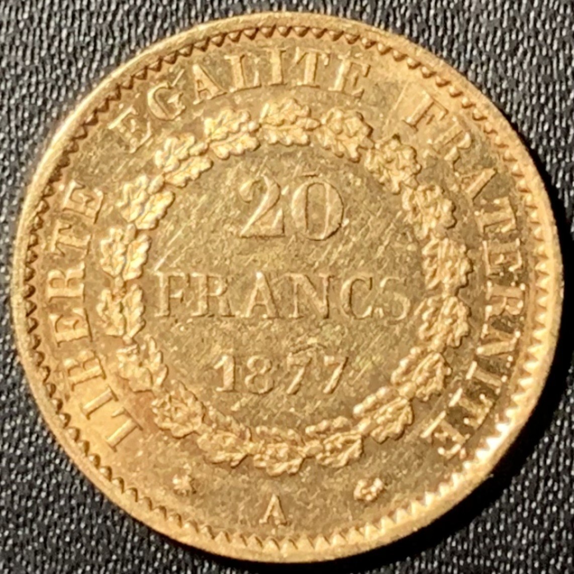 紫瑗钱币——第285期拍卖 法国 1877年 守护天使 20法郎 6.45克 0.9金 
