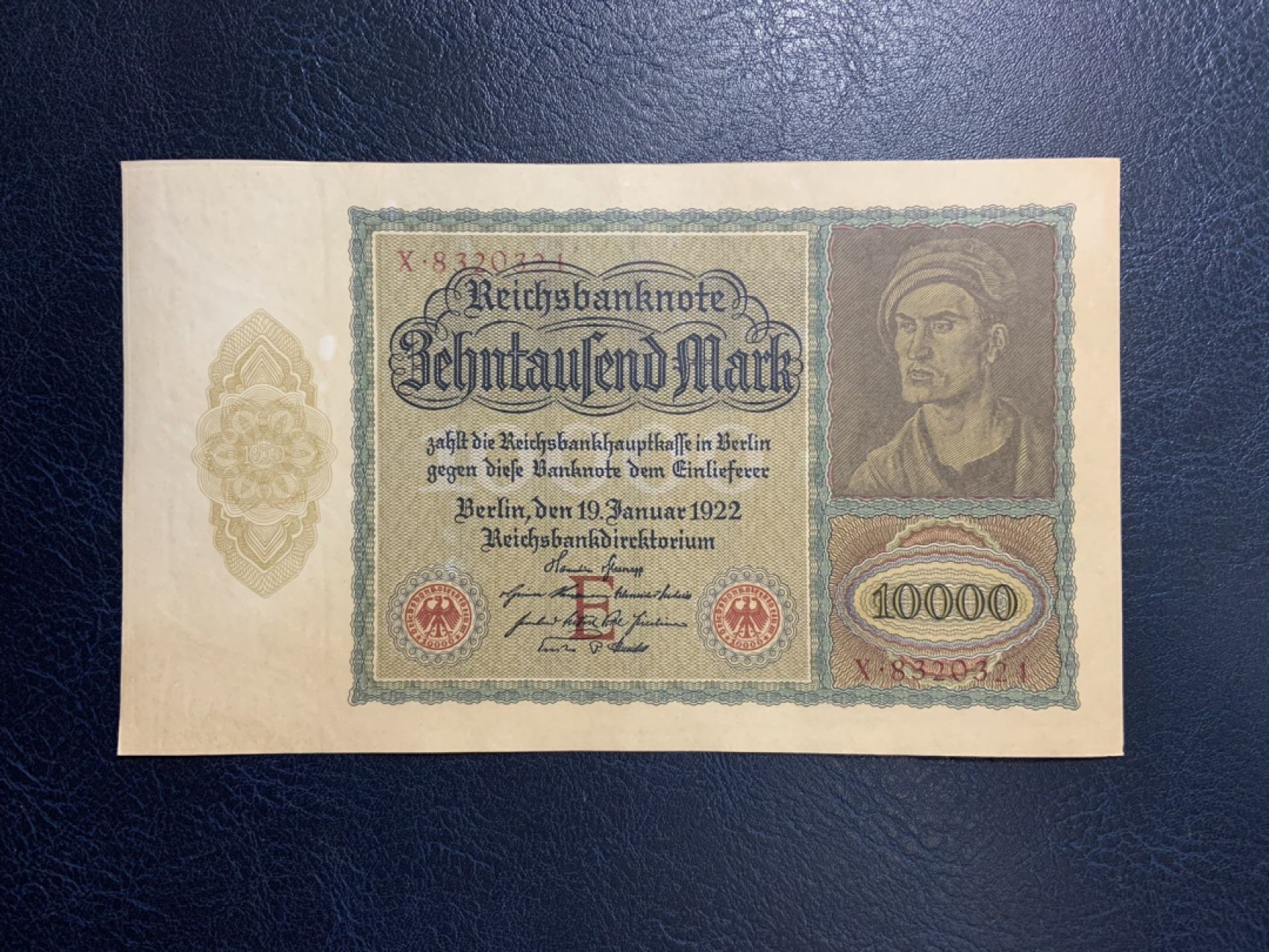 收藏联盟Quantum Auction 第267期拍卖  德国1922年10000马克 品相UNC-  丢勒作品 