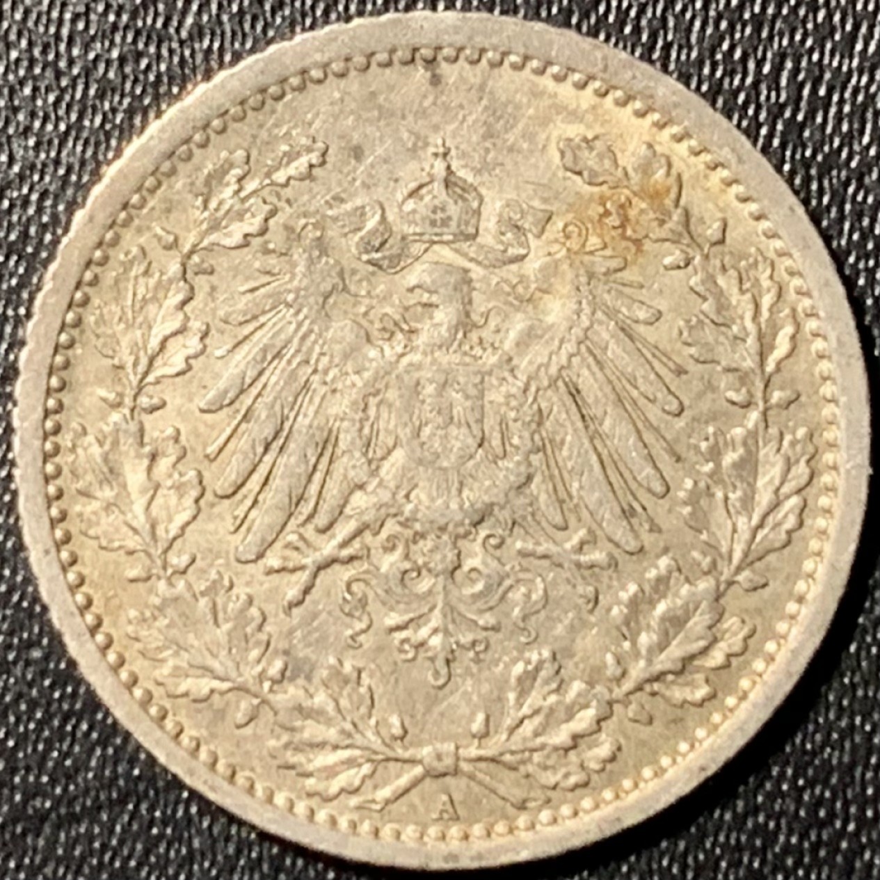 紫瑗钱币——第305期拍卖 德国 1907年 A版 第二帝国 1/2马克 银币 2.77克 0.9银