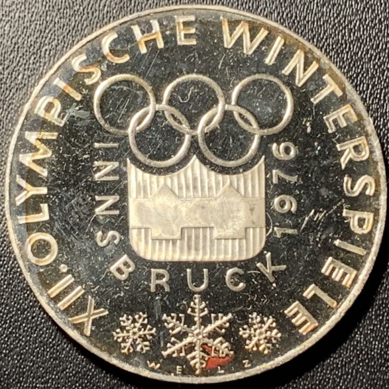 紫瑗钱币——第324期拍卖 奥地利 1976年 因斯布鲁克冬奥运 主会场 100先令 24克 0.64银 精制