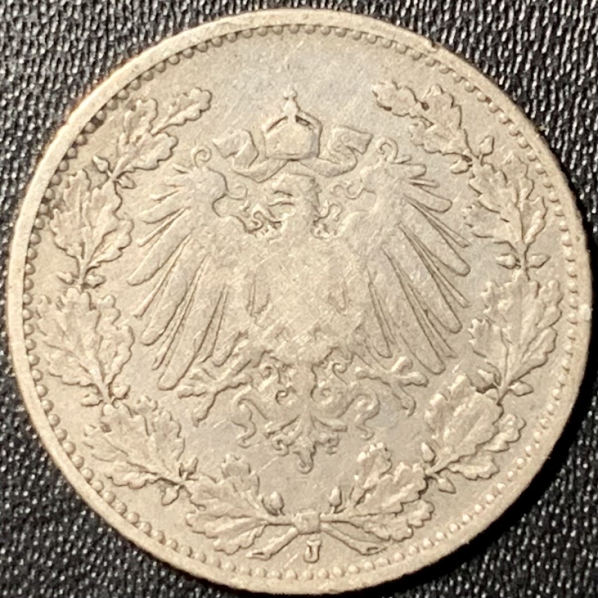 紫瑗钱币——第324期拍卖 德国 1906年 J版 第二帝国 1/2马克 银币 2.77克 0.9银