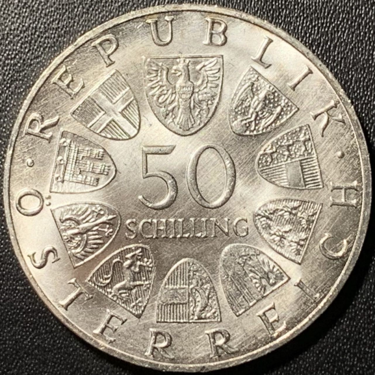 紫瑗钱币——第305期拍卖 奥地利 1969年 马克西米安诞辰450周年 50先令 20克 0.9银 UNC