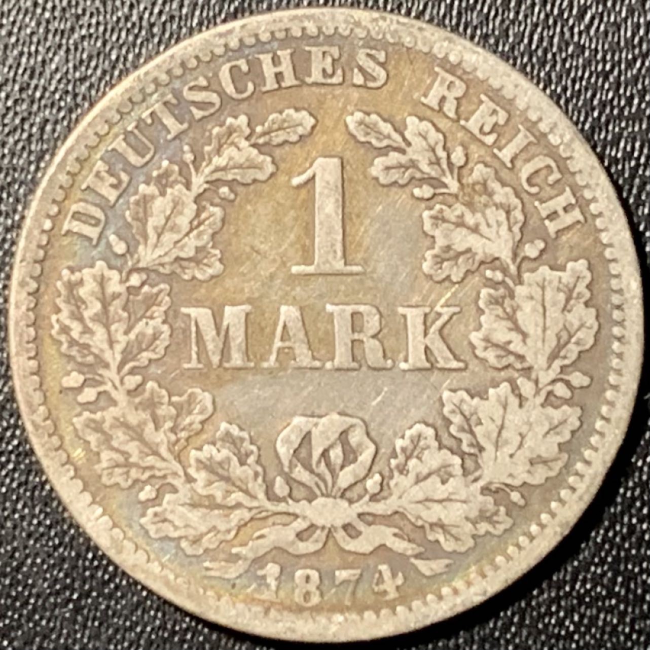 紫瑗钱币——第324期拍卖 德国 1874年 F版 第二帝国 短翅 1马克 5.5克 0.9银