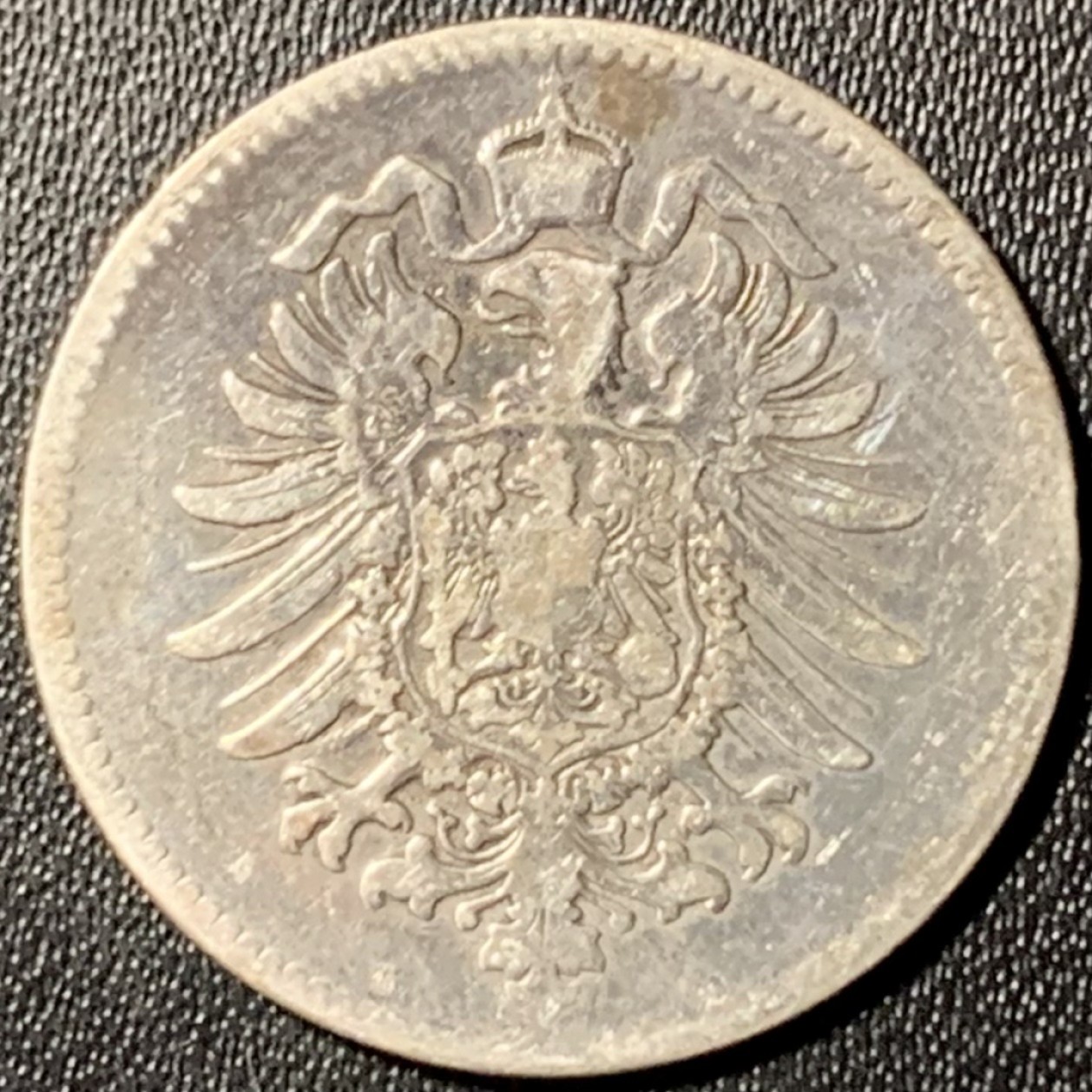 紫瑗钱币——第324期拍卖 德国 1878年 C版 第二帝国 短翅 1马克 5.5克 0.9银