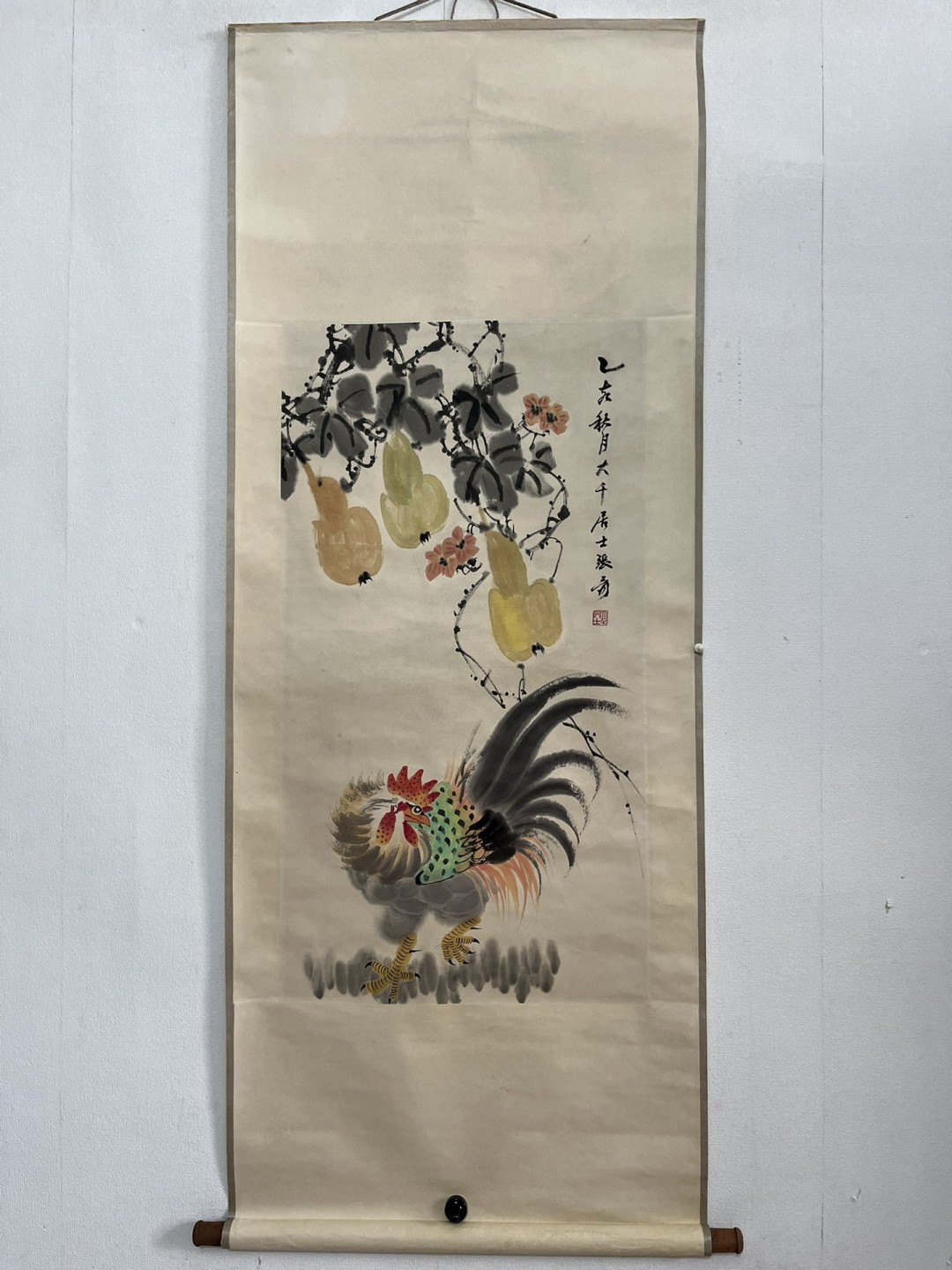 手绘临摹张大千葫芦鸡