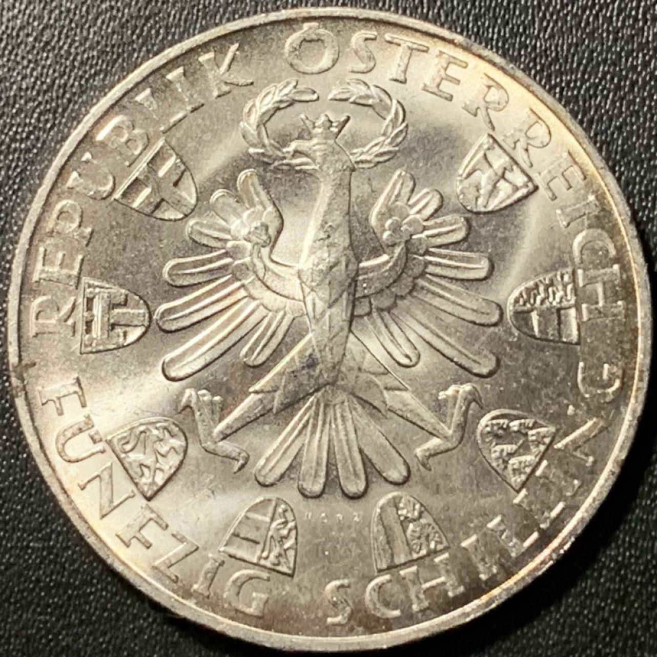 紫瑗钱币——第324期拍卖 奥地利 1959年 蒂罗尔解放150周年 50先令 20克 0.9银 UNC