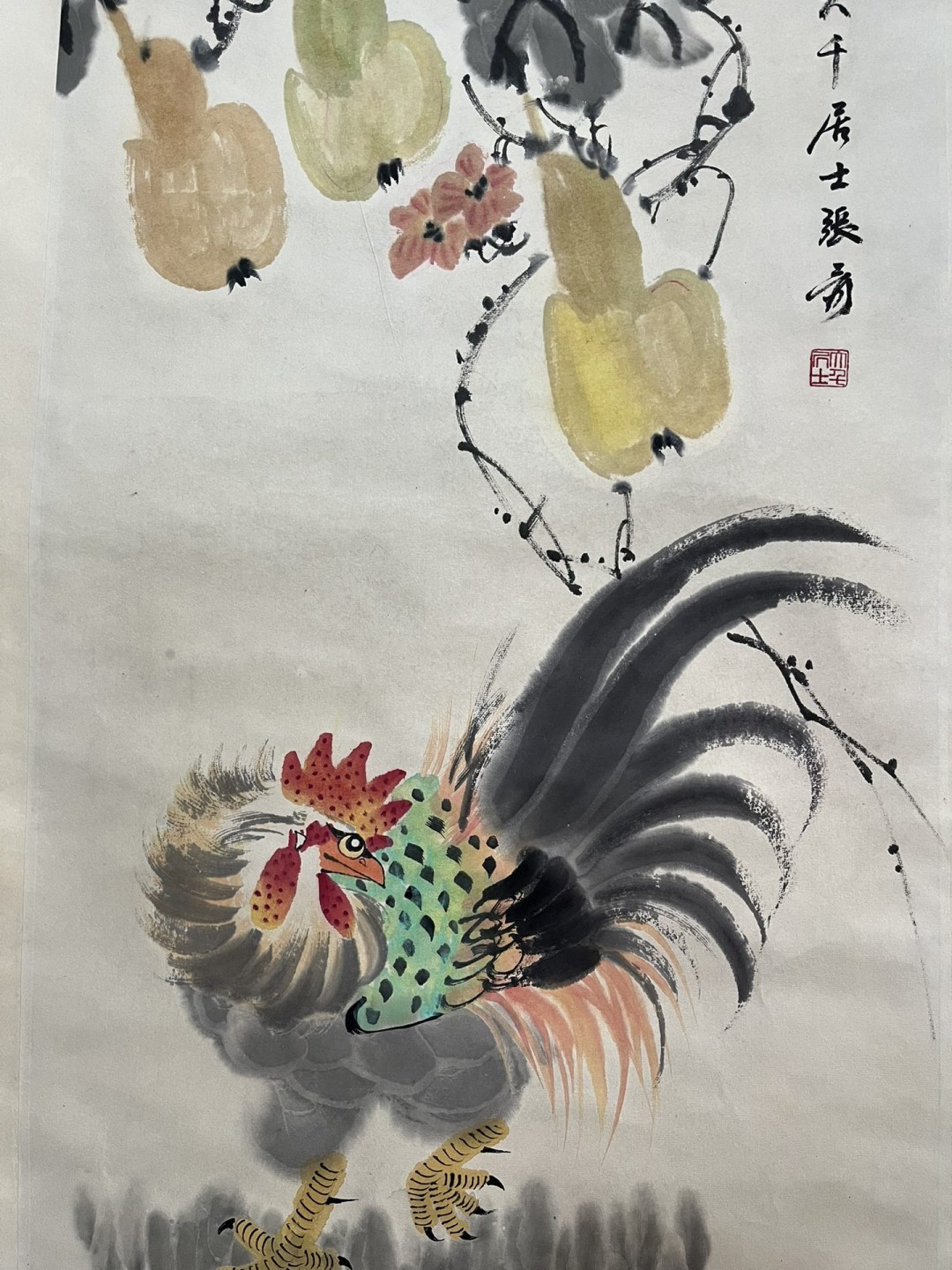 手绘临摹张大千葫芦鸡